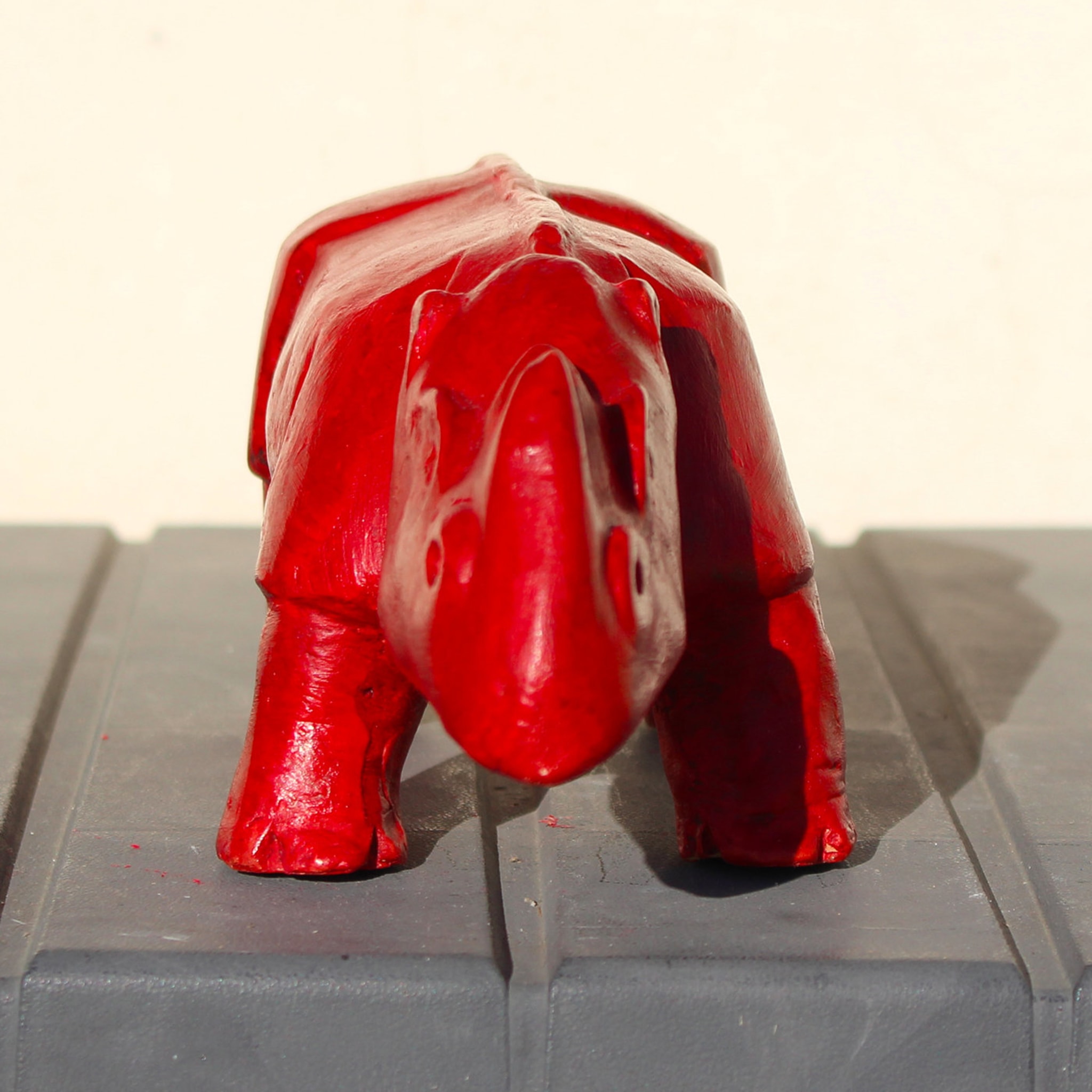 Red Rhino Sculpture - Alternative view 2
