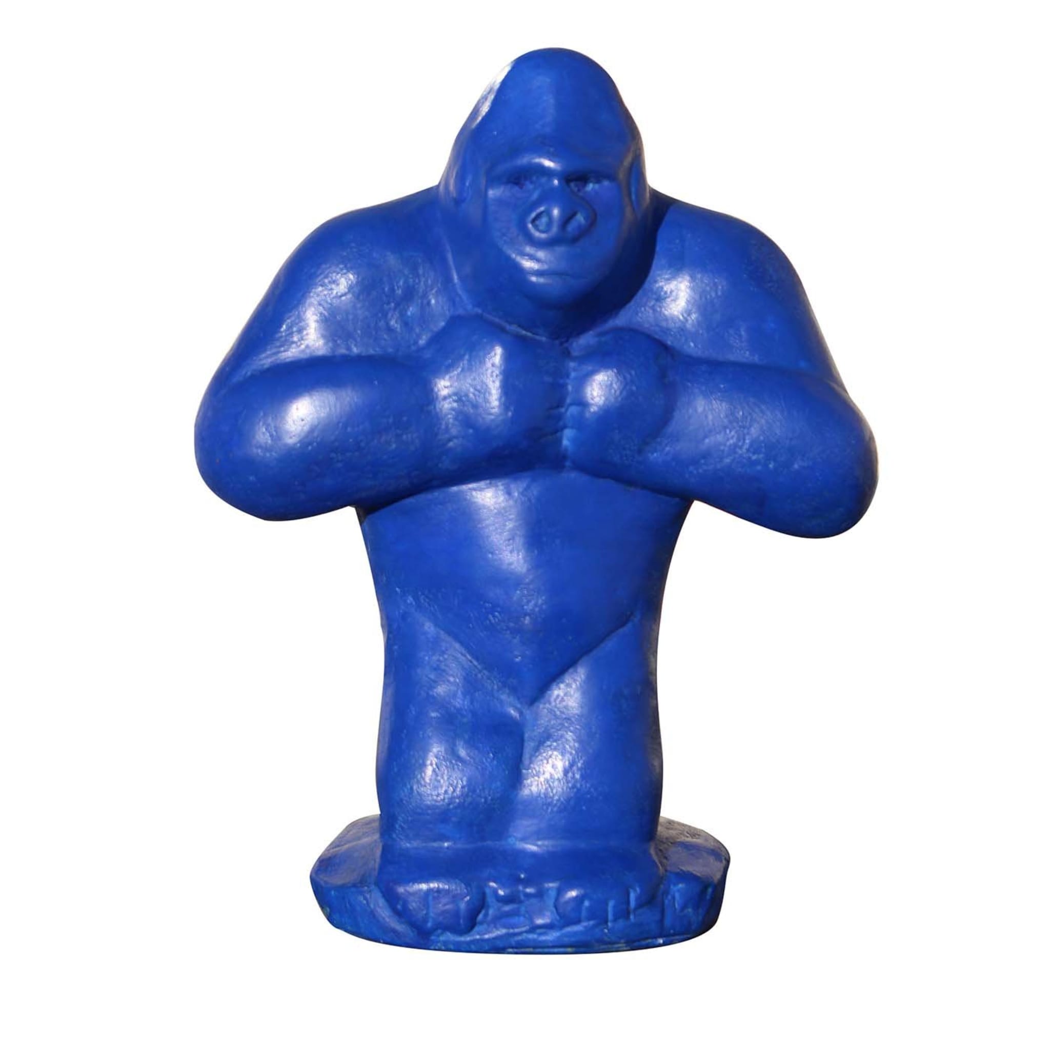 Scultura di gorilla blu elettrico - Vista principale