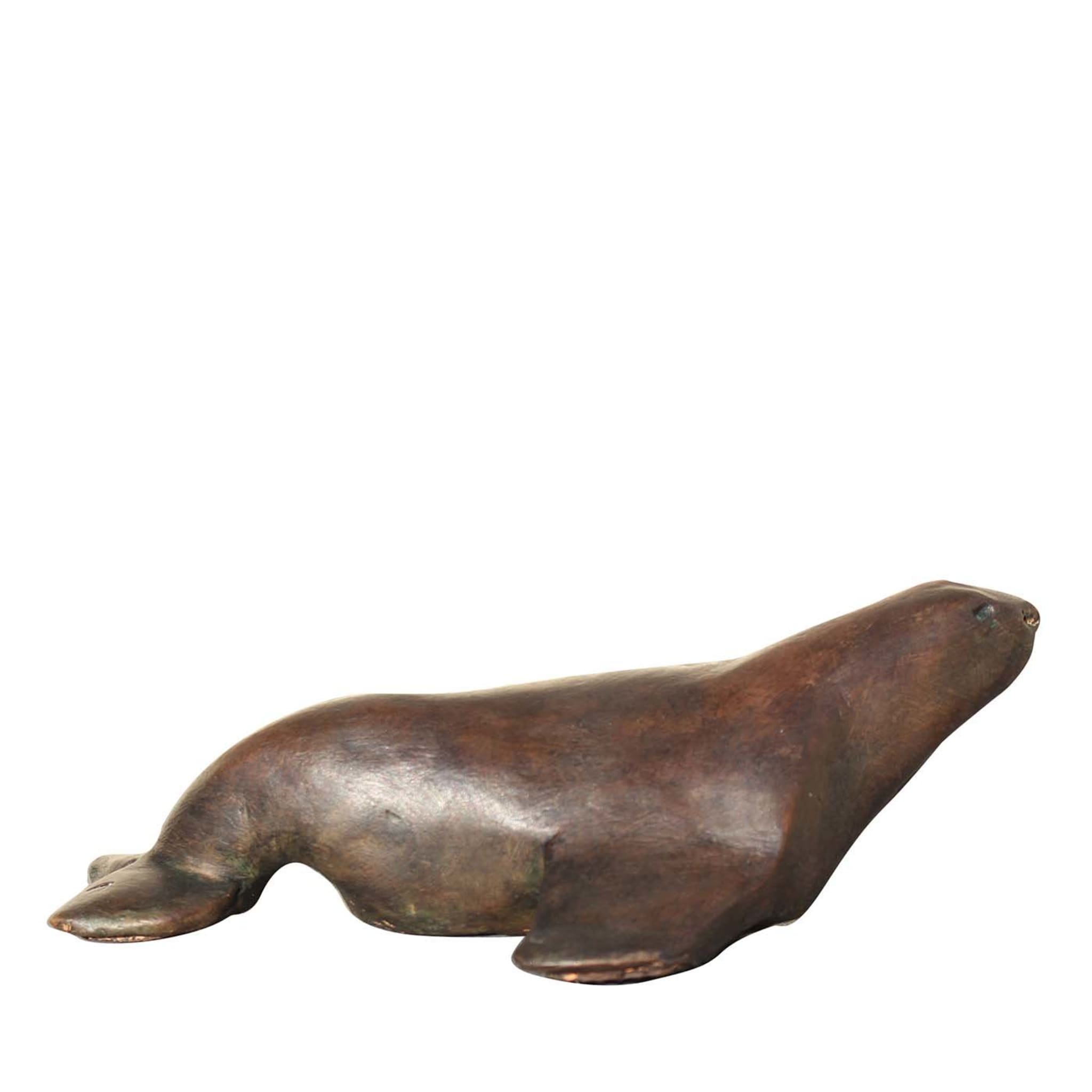 Bronze-Colored Seal Sculpture - Main view