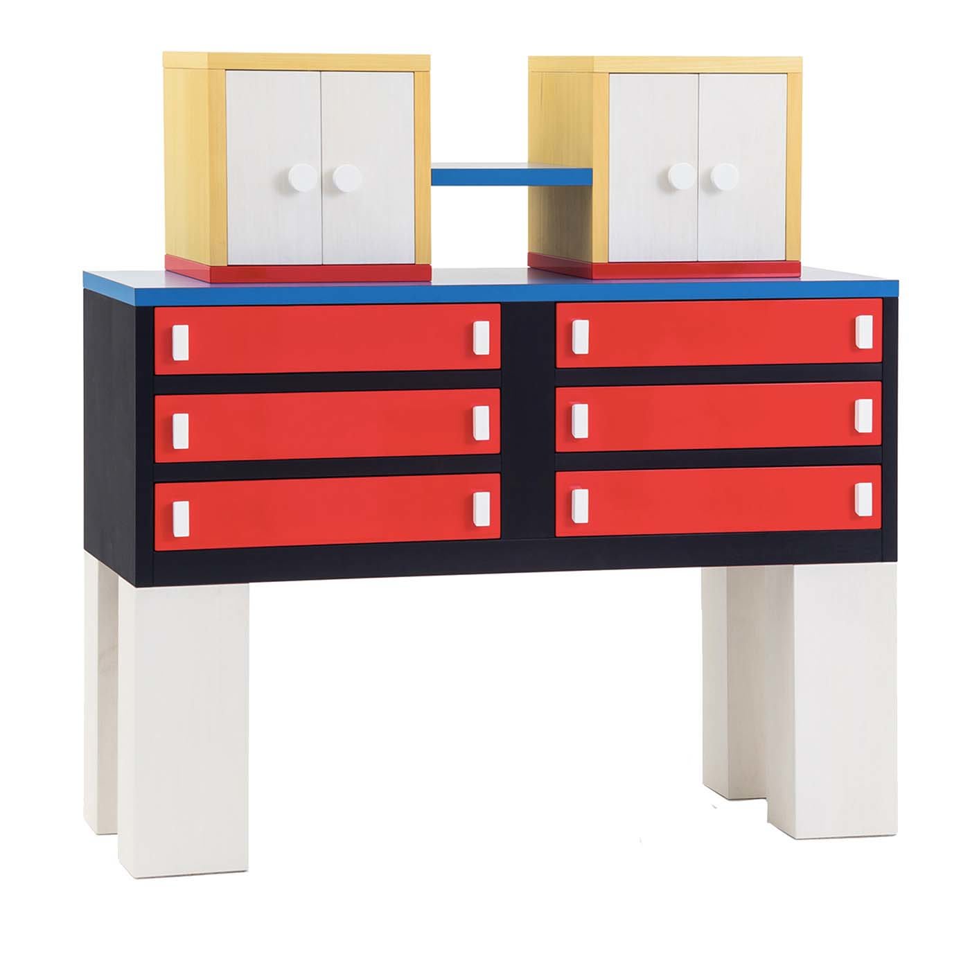 Granito Chest of Drawers with Cupboards by Nathalie Du Pasquier - Post Design - Memphis