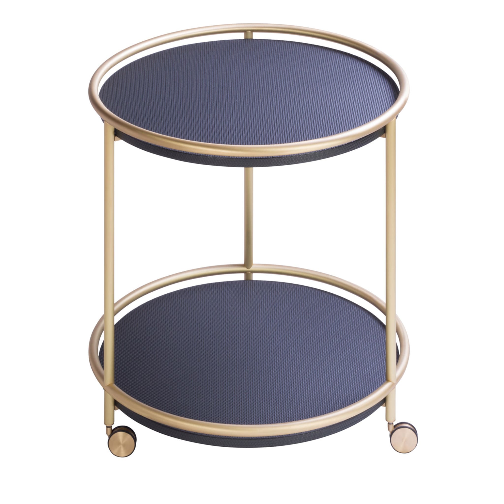 Arcade Round Brass Trolley Table - Main view