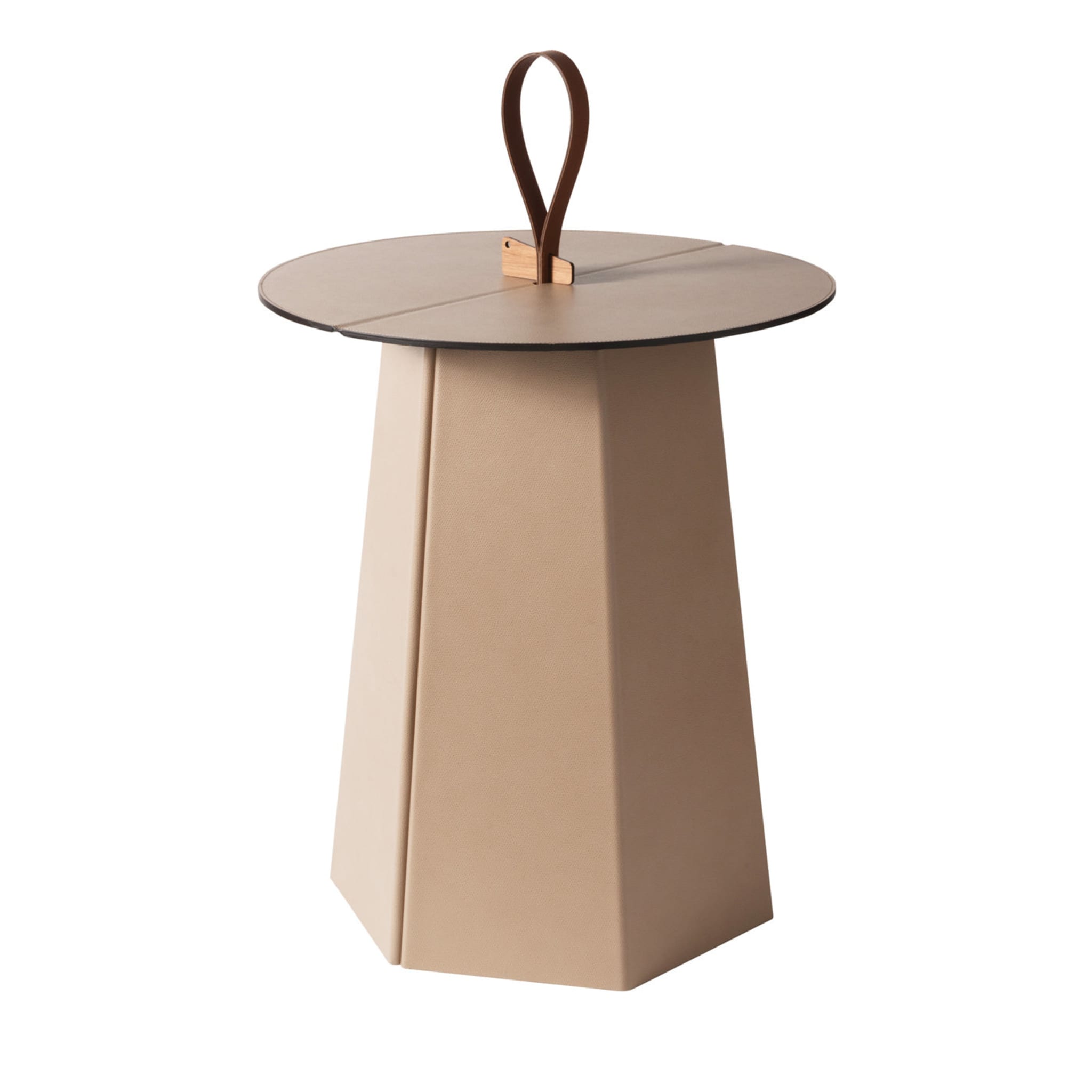 Aile Tall Beige Side Table - Main view