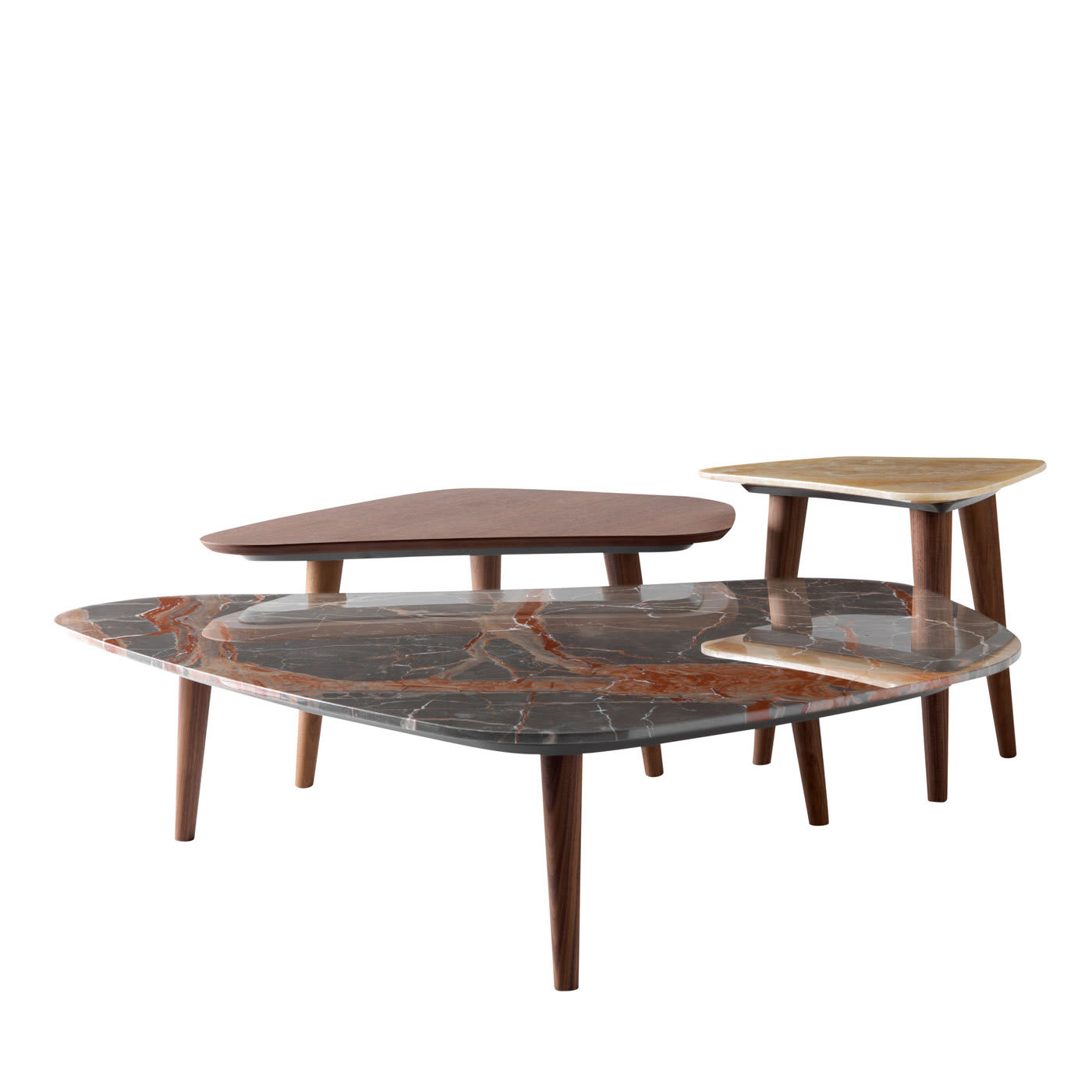 Set of 3 Stone Coffee Tables - Ulivi Salotti