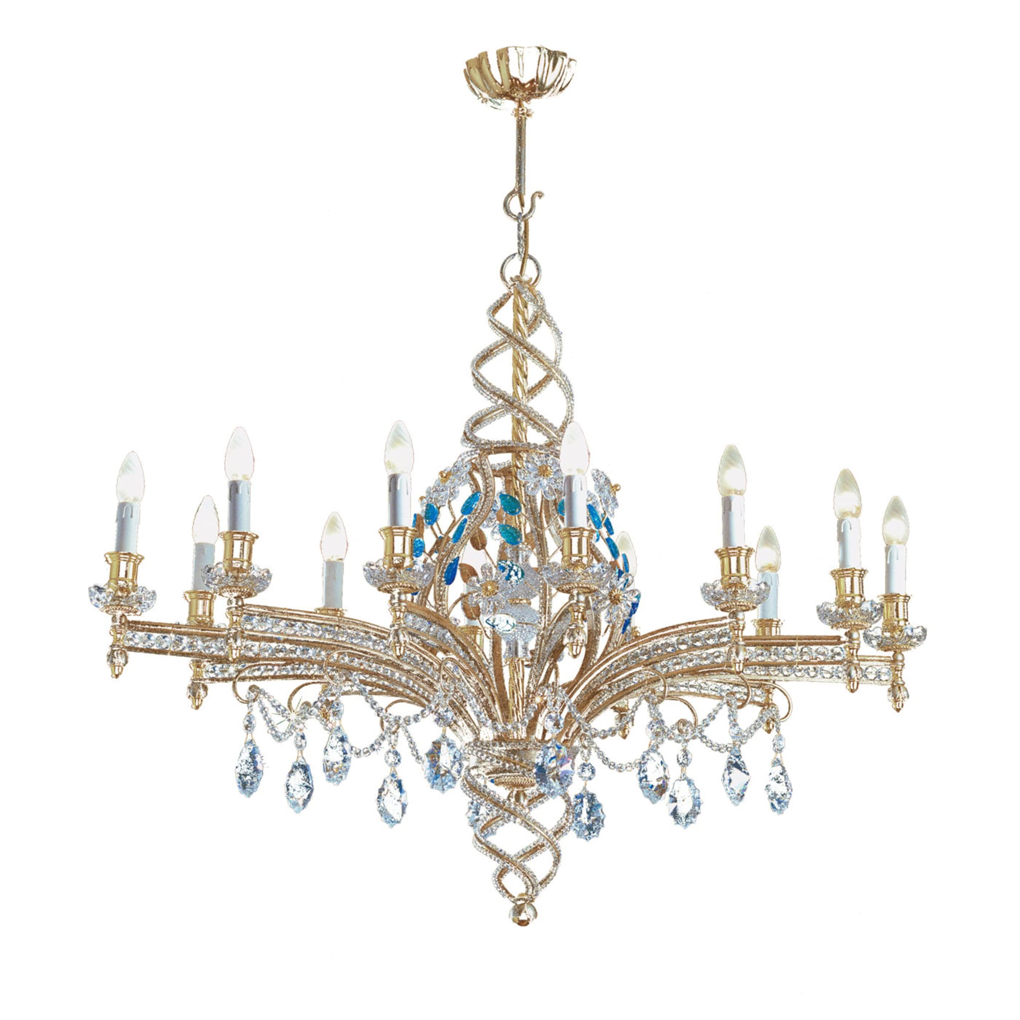 12-Light Iron Chandelier with Straight Arms - Main view