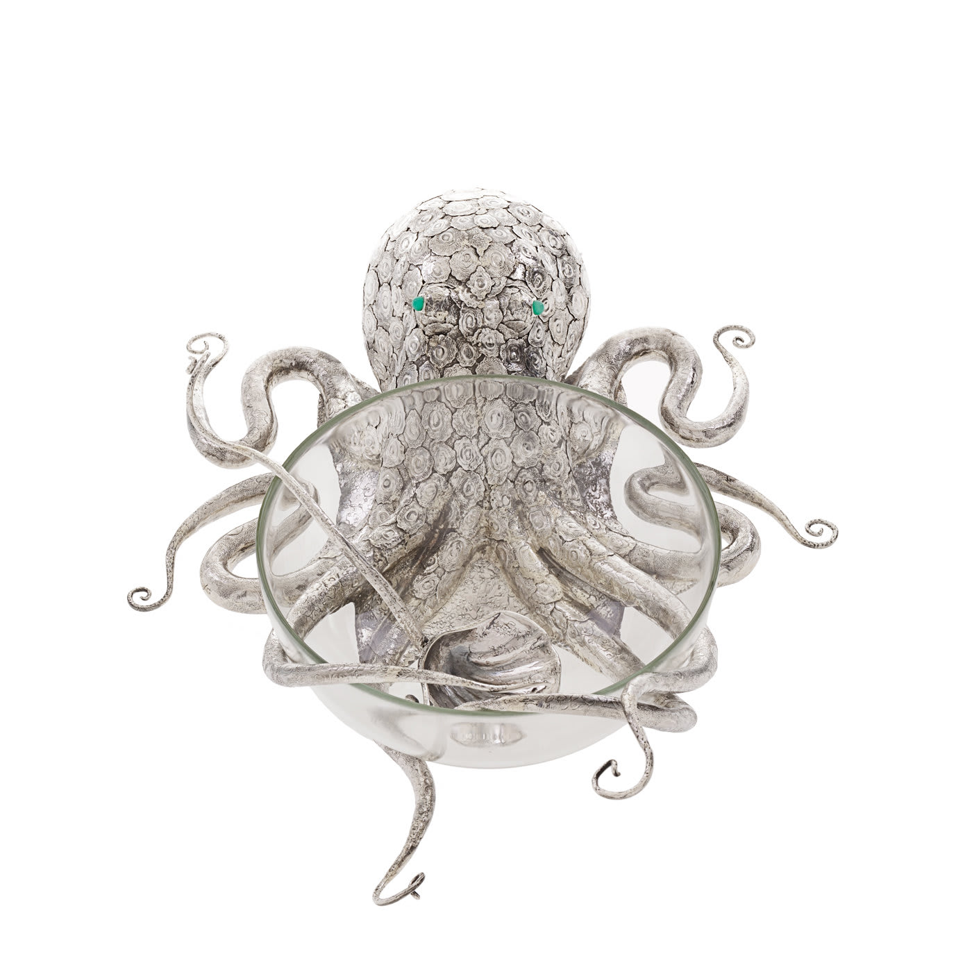 Octopus Sterling Silver and Crystal Tureen - Fratelli Lisi