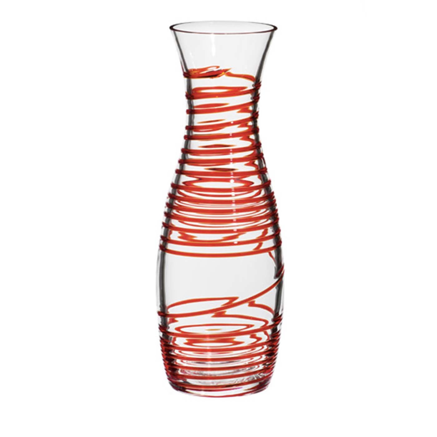 Red Decanter with Stripes - Carlo Moretti