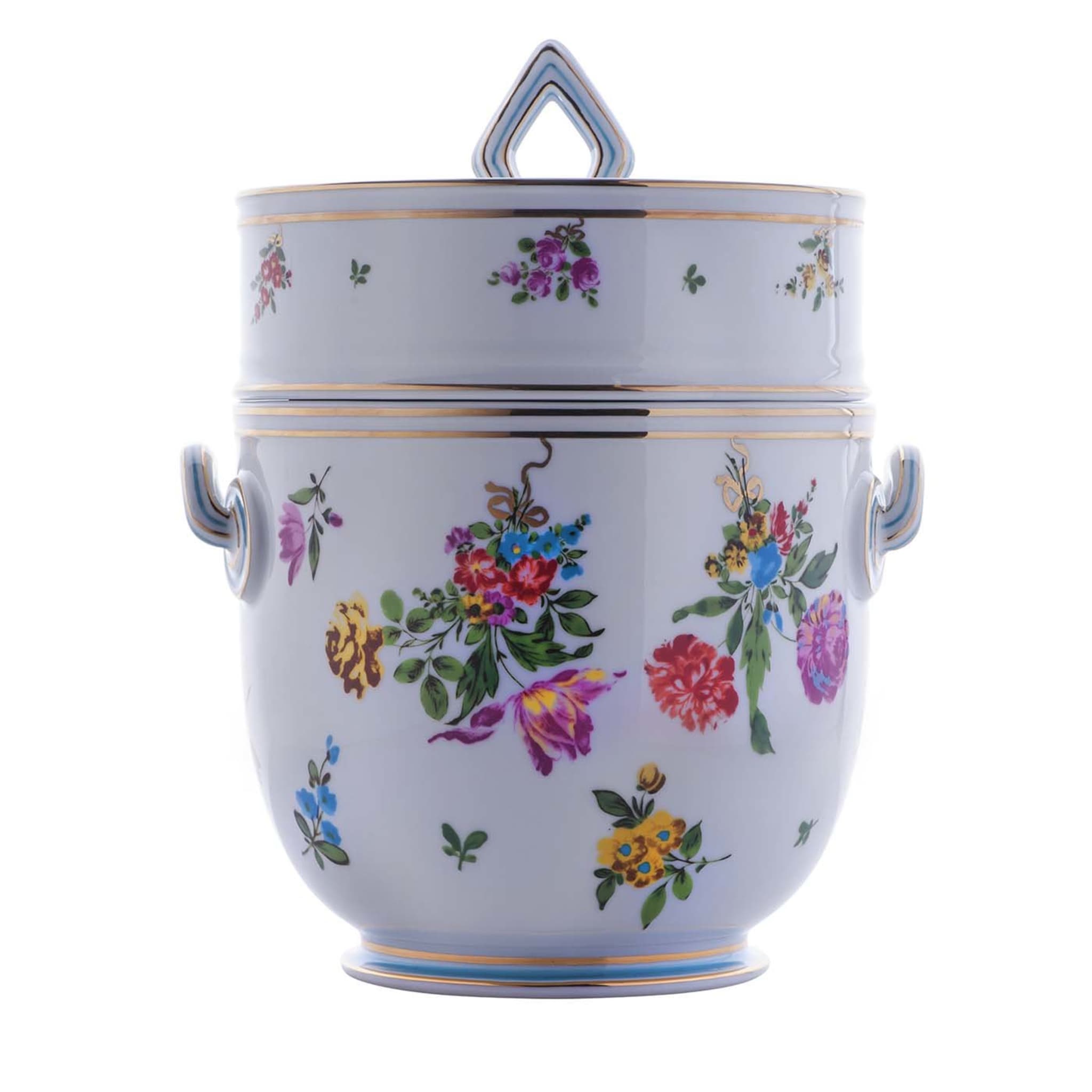 Large Floral Cooler/Ice Bucket with Bowl and Lid - Main view