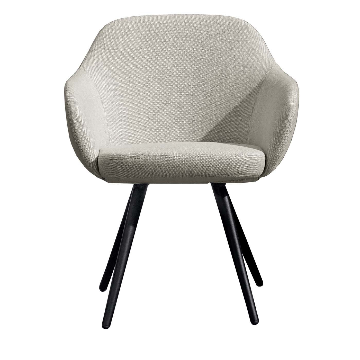 Cadira Cone-Shaped White Chair with Armrests - Società Vetraria Trevigiana