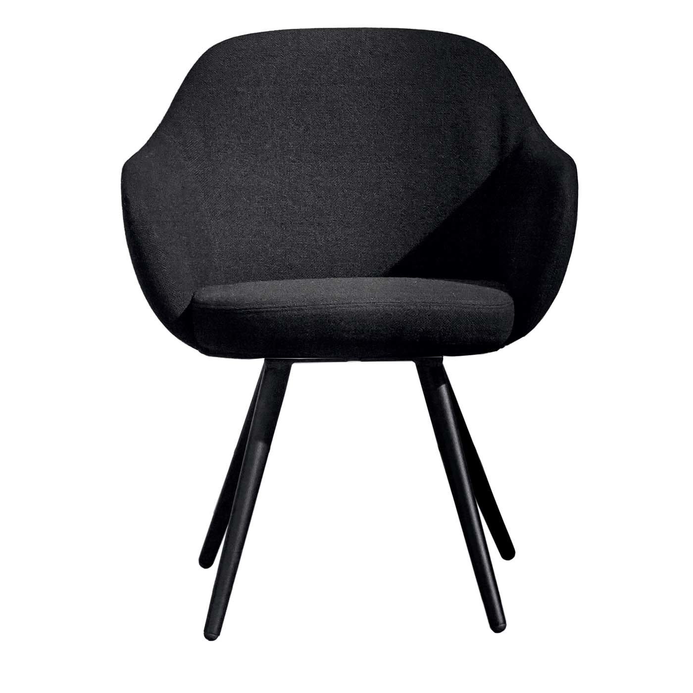 Cadira Cone-Shaped Black Chair with Armrests - Società Vetraria Trevigiana