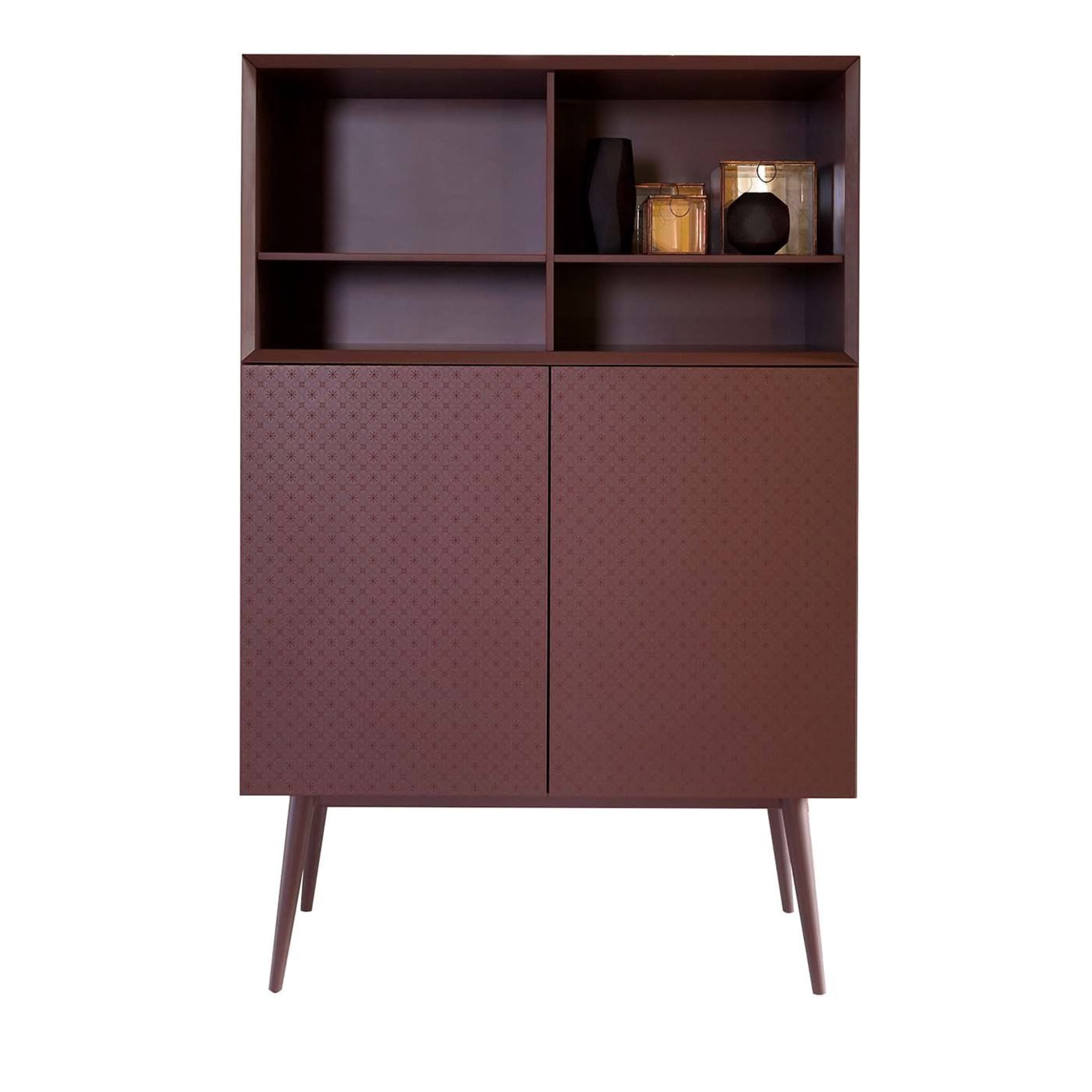 Tiles Maroon Tall Cabinet - Main view