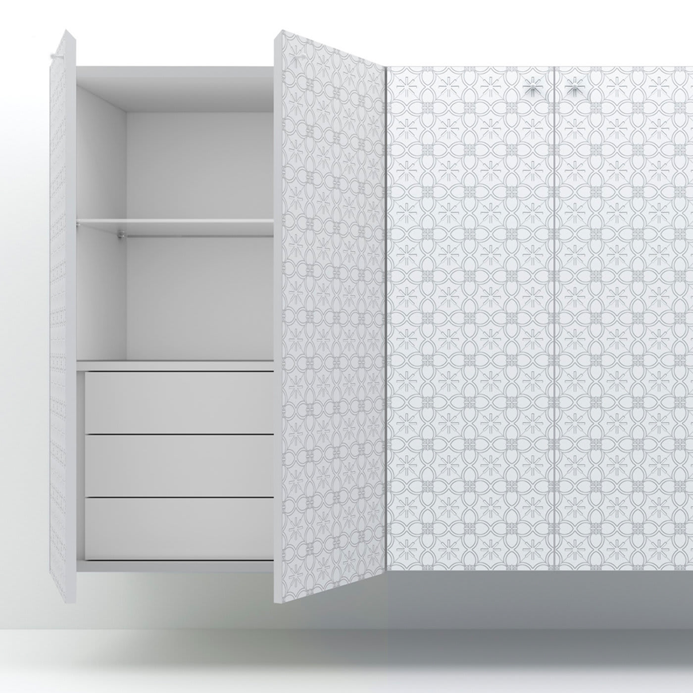 Tiles White Wall-Mounted Cabinet - Barba Design