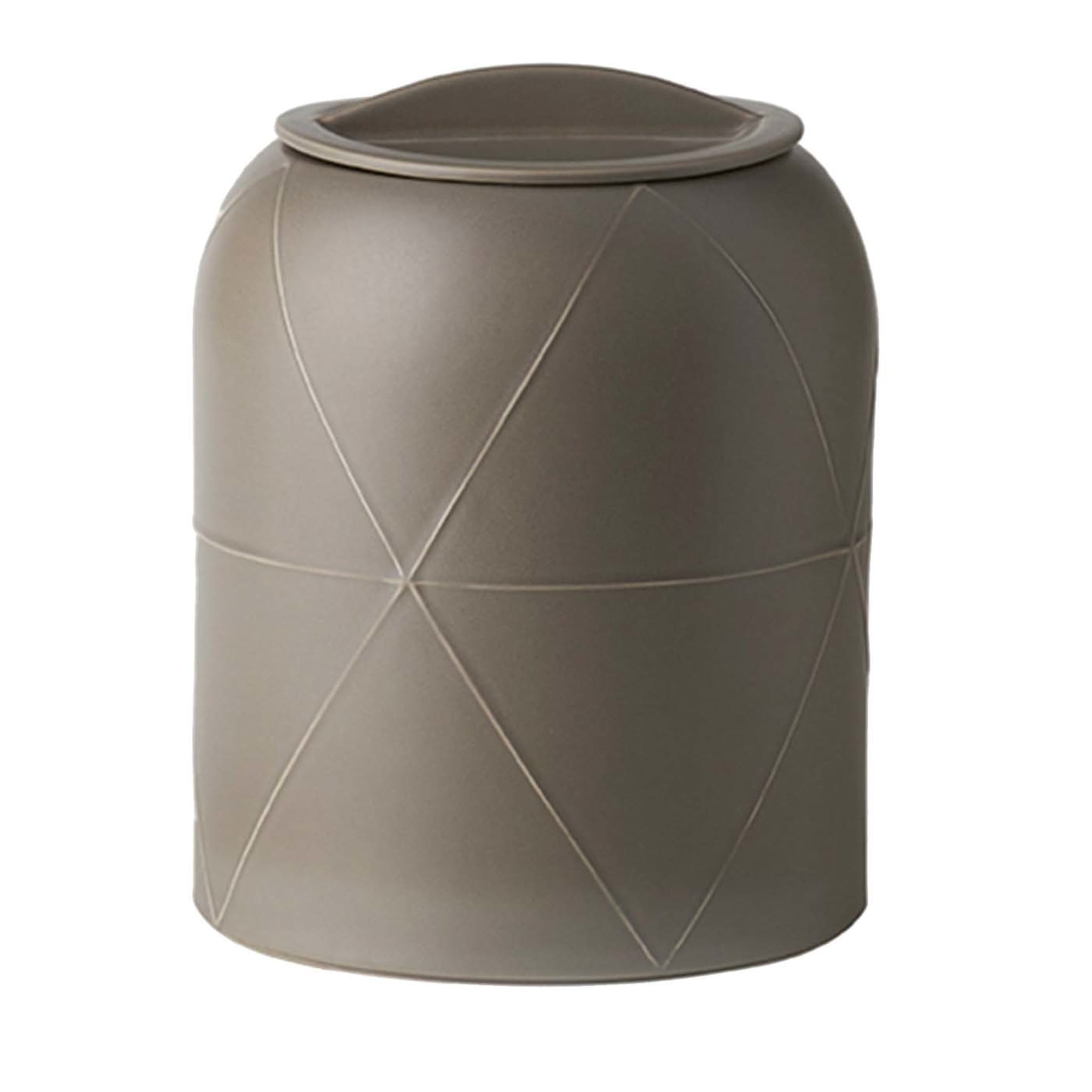 Vaso grigio D con coperchio di Benjamin Hubert - Vista principale