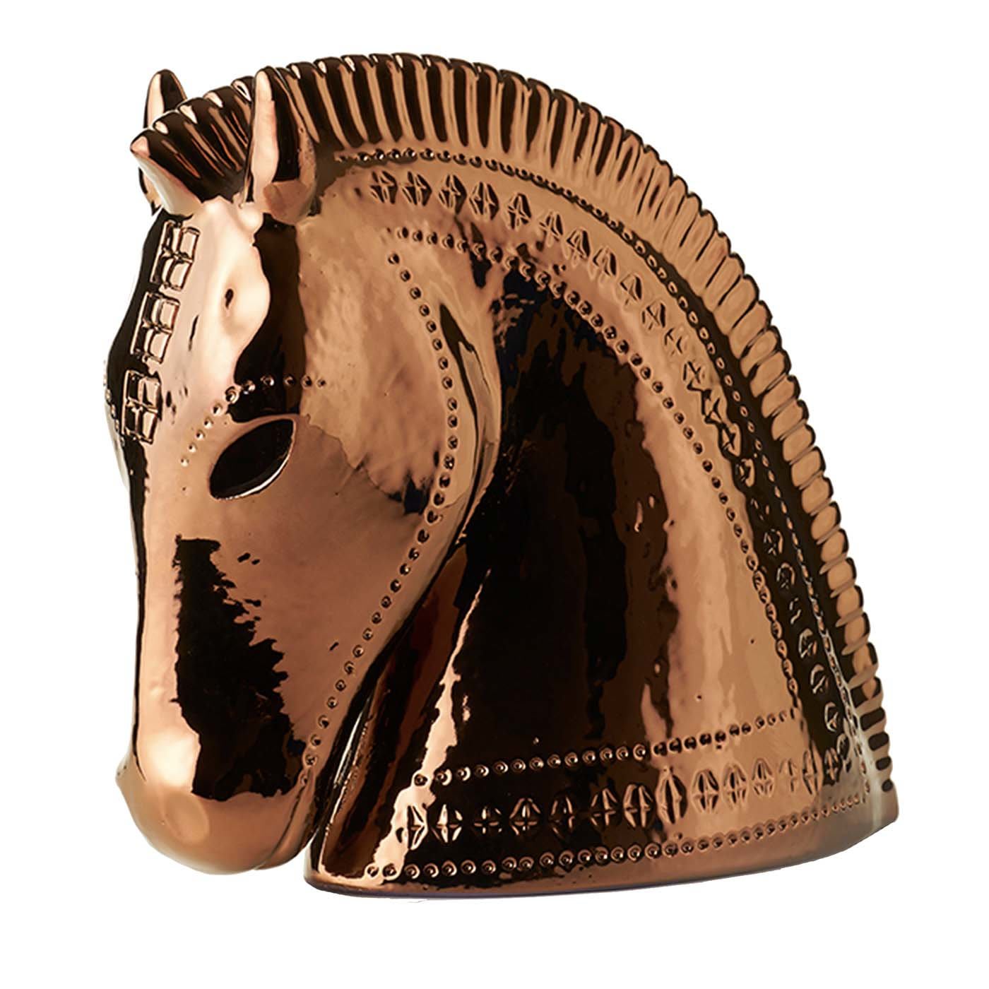 Rimini Rame Horse Head Figurine by Aldo Londi - Bitossi Ceramiche