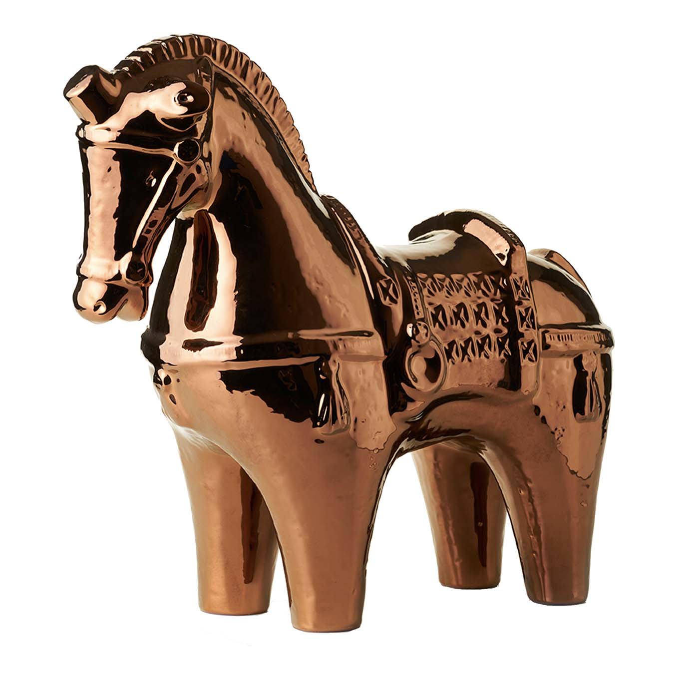 Rimini Rame Standing Horse Figurine by Aldo Londi - Bitossi Ceramiche