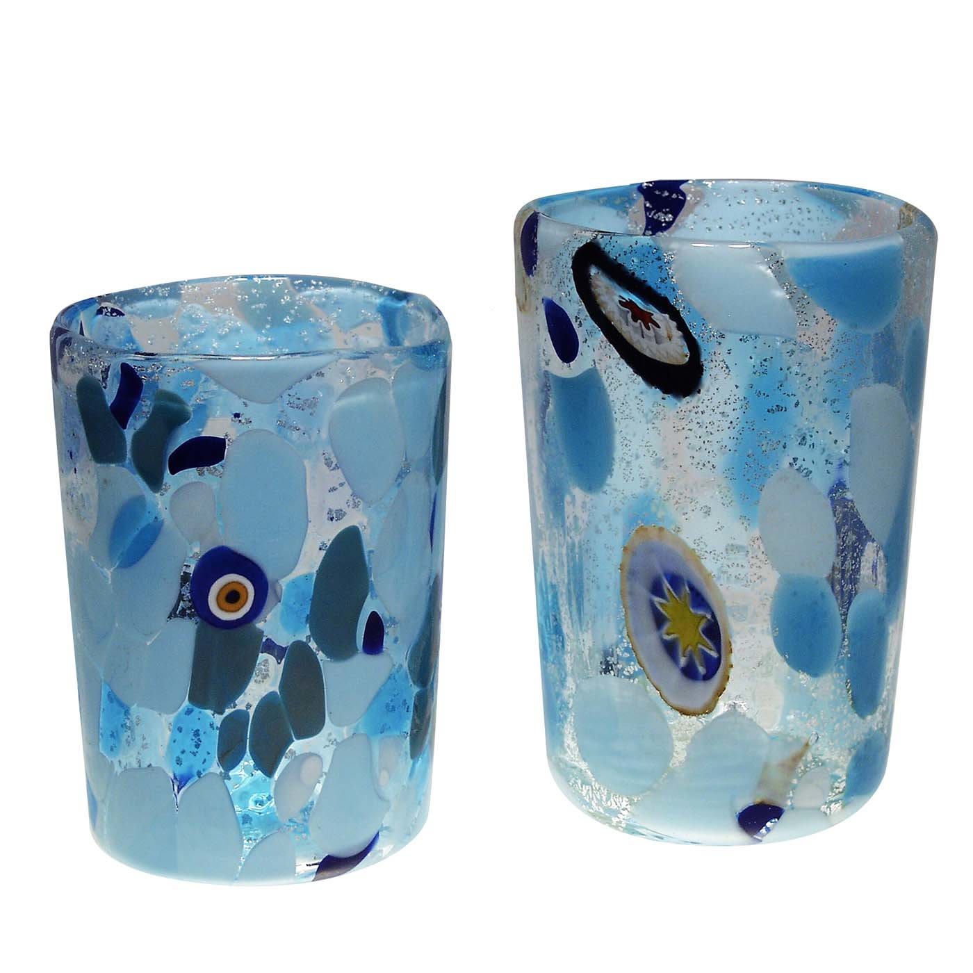 Ducale Set of 6 Blue Glasses + 6 Blue Water Glasses - Murano Glam