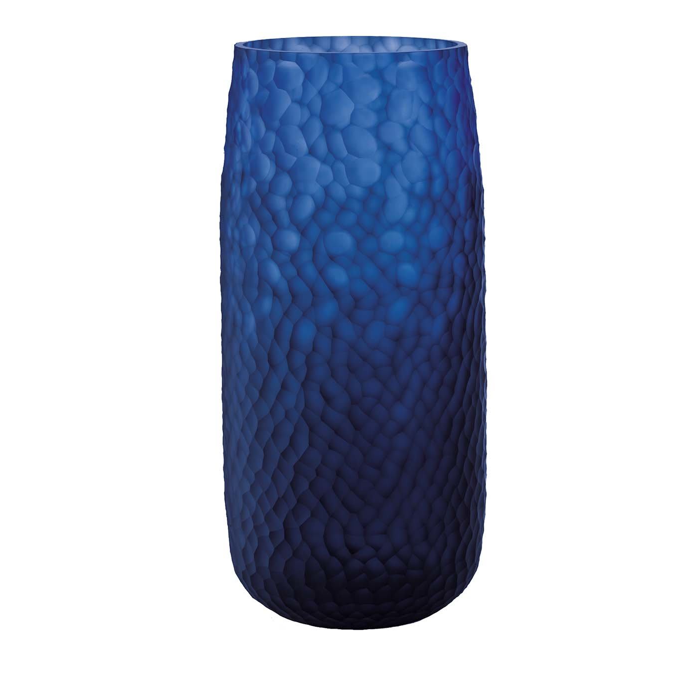 Battuti Medium Blue Vase - Salviati