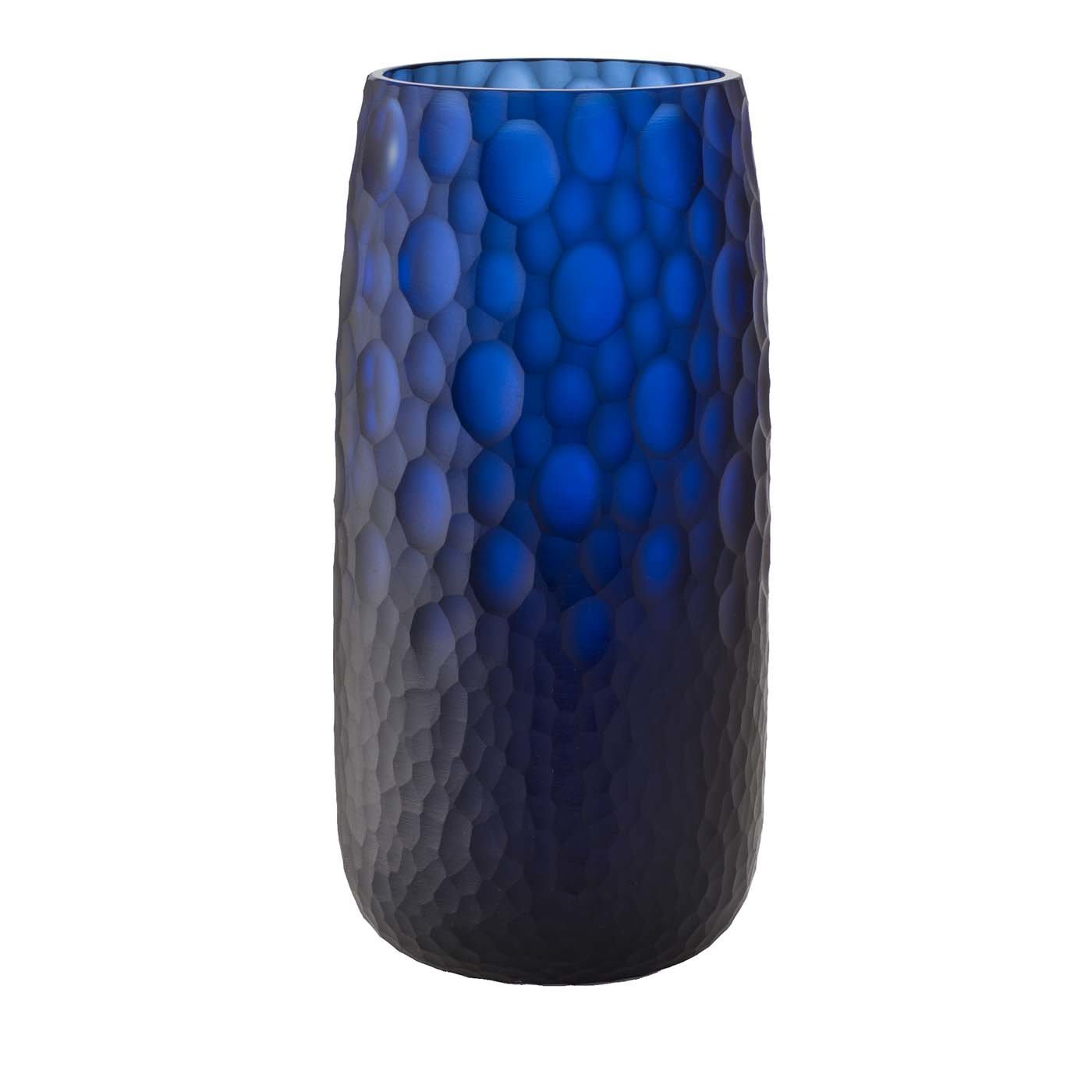 Battuti Medium Blue Vase - Salviati