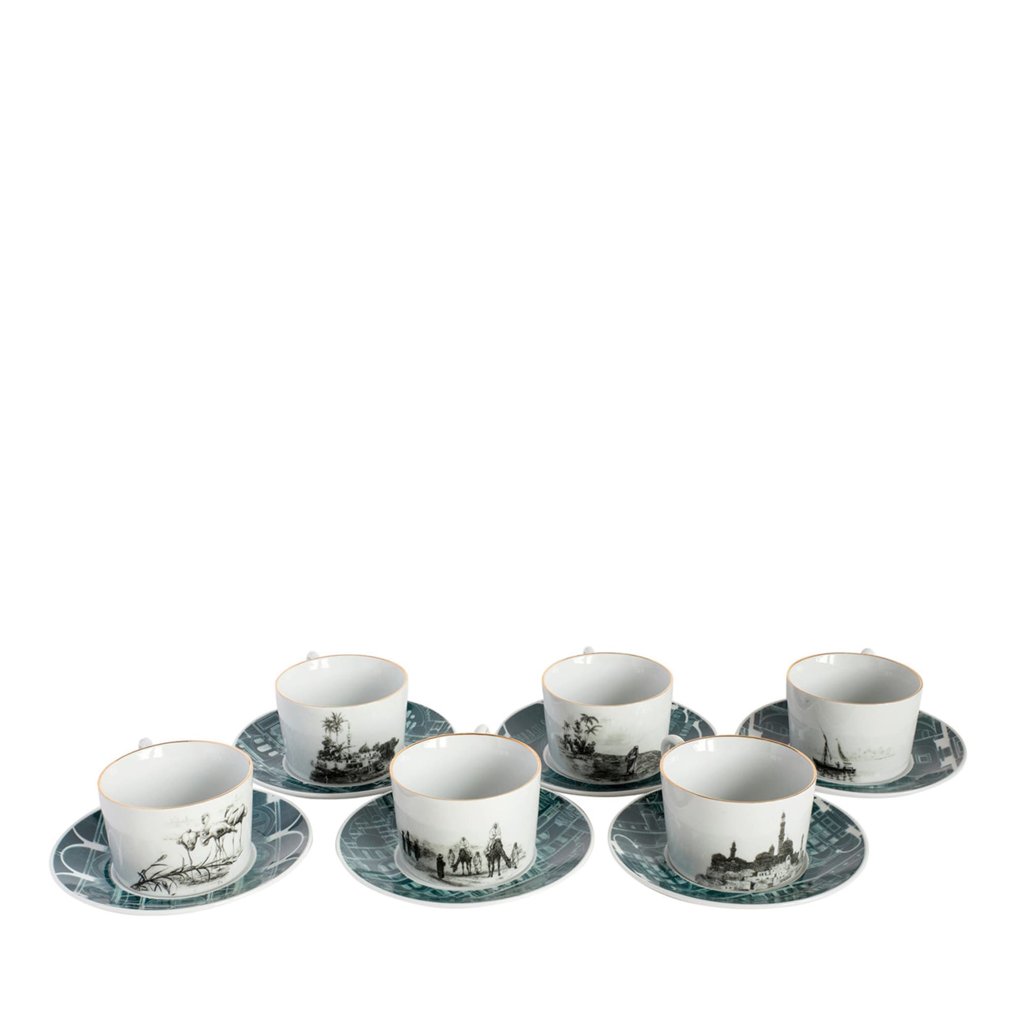 Lebanon Set of 6 Tea Cups with Saucers - Main view