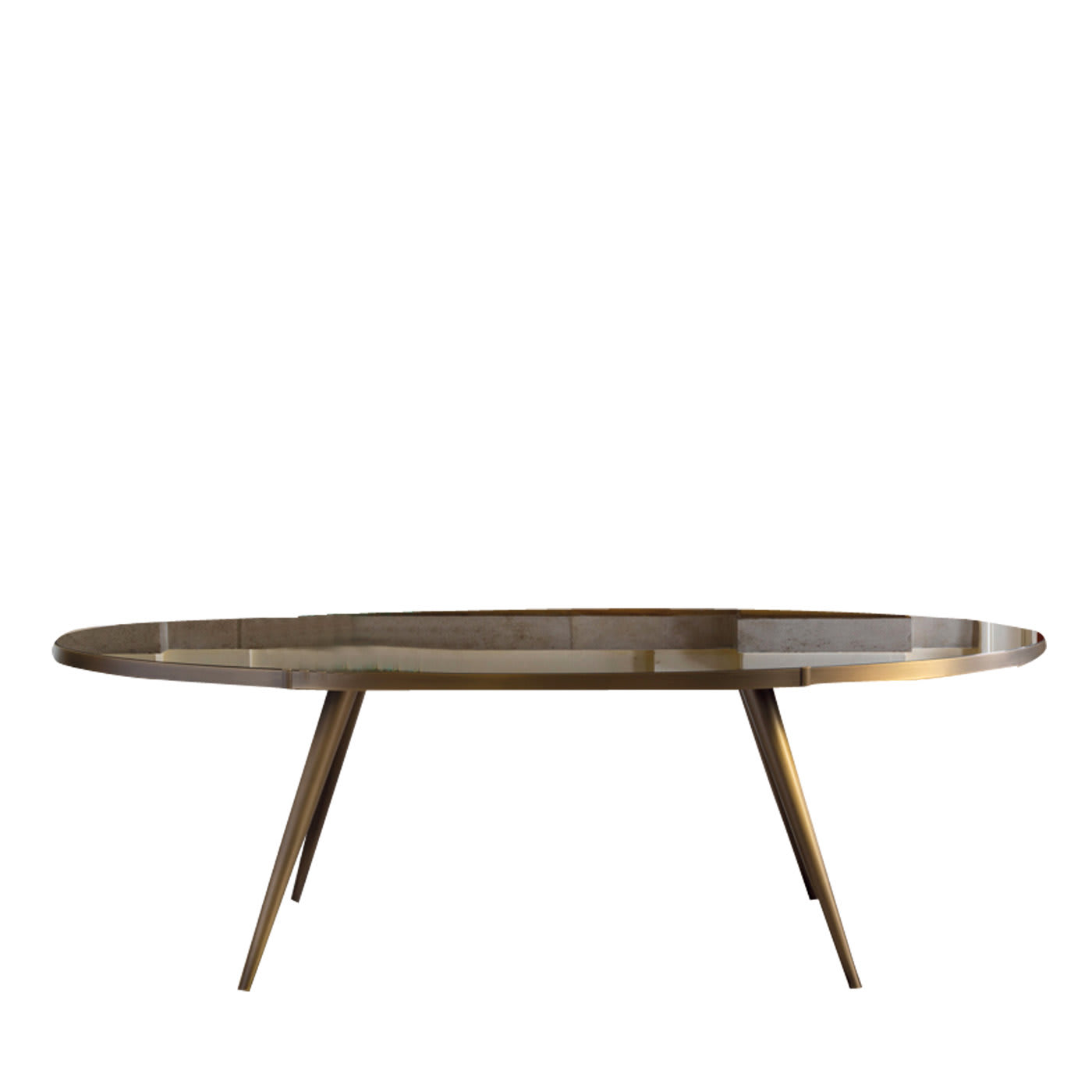 Jerome Oval Dining Table with Black Glass Top - DOM Edizioni