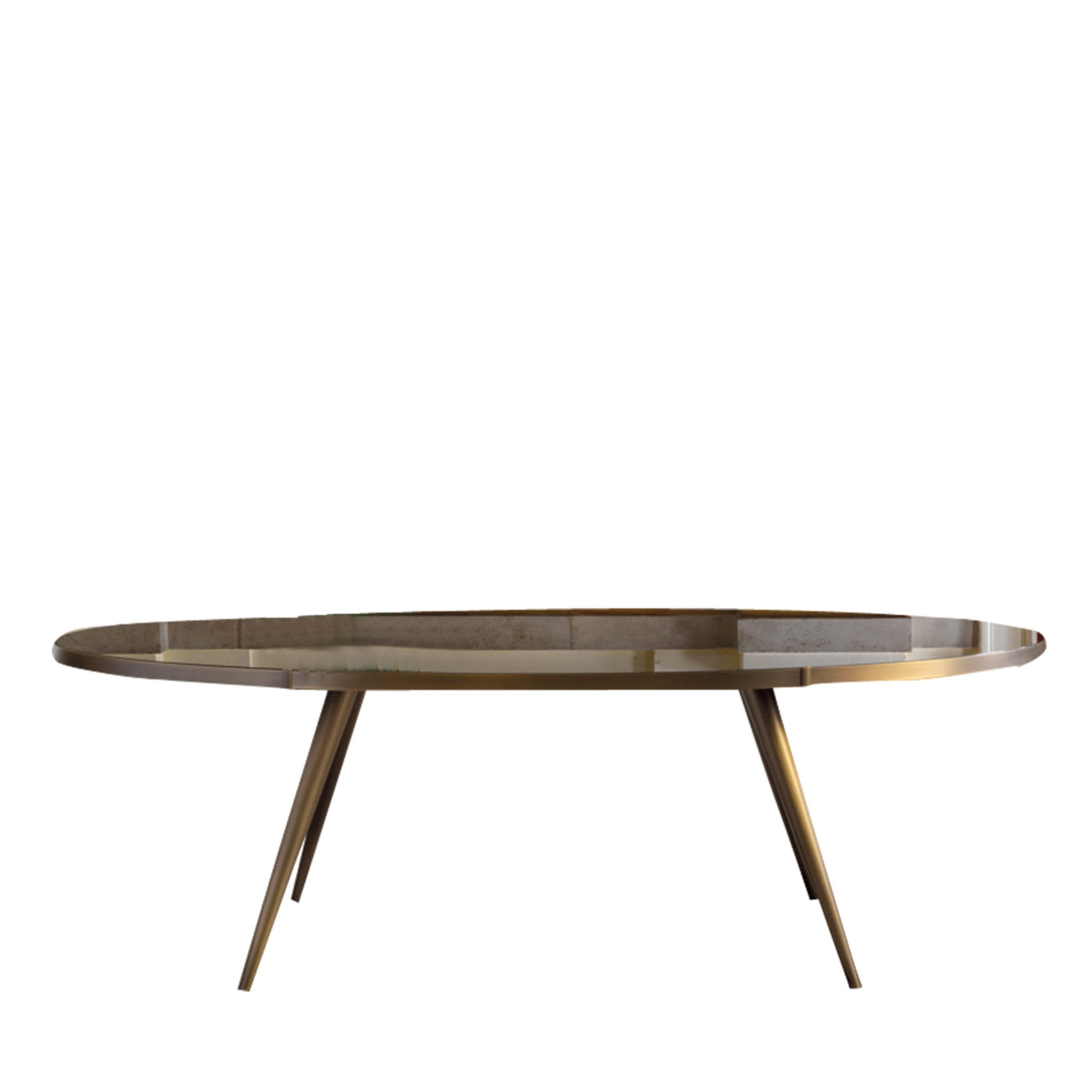 Jerome Elliptical Dining Table with Black Glass Top - Main view