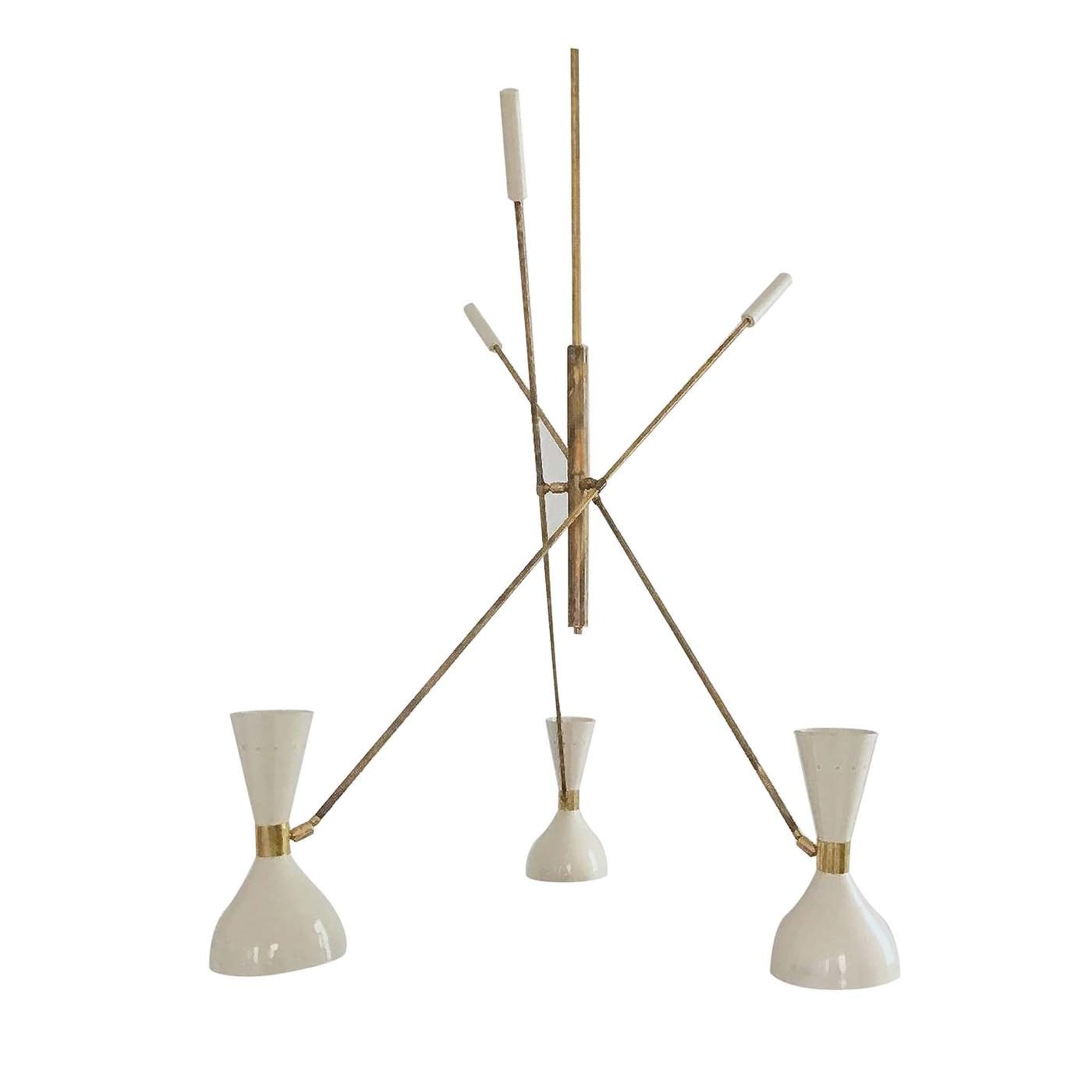 Contrappeso Adjustable 3-Arm Brass Ivory Chandelier - Main view