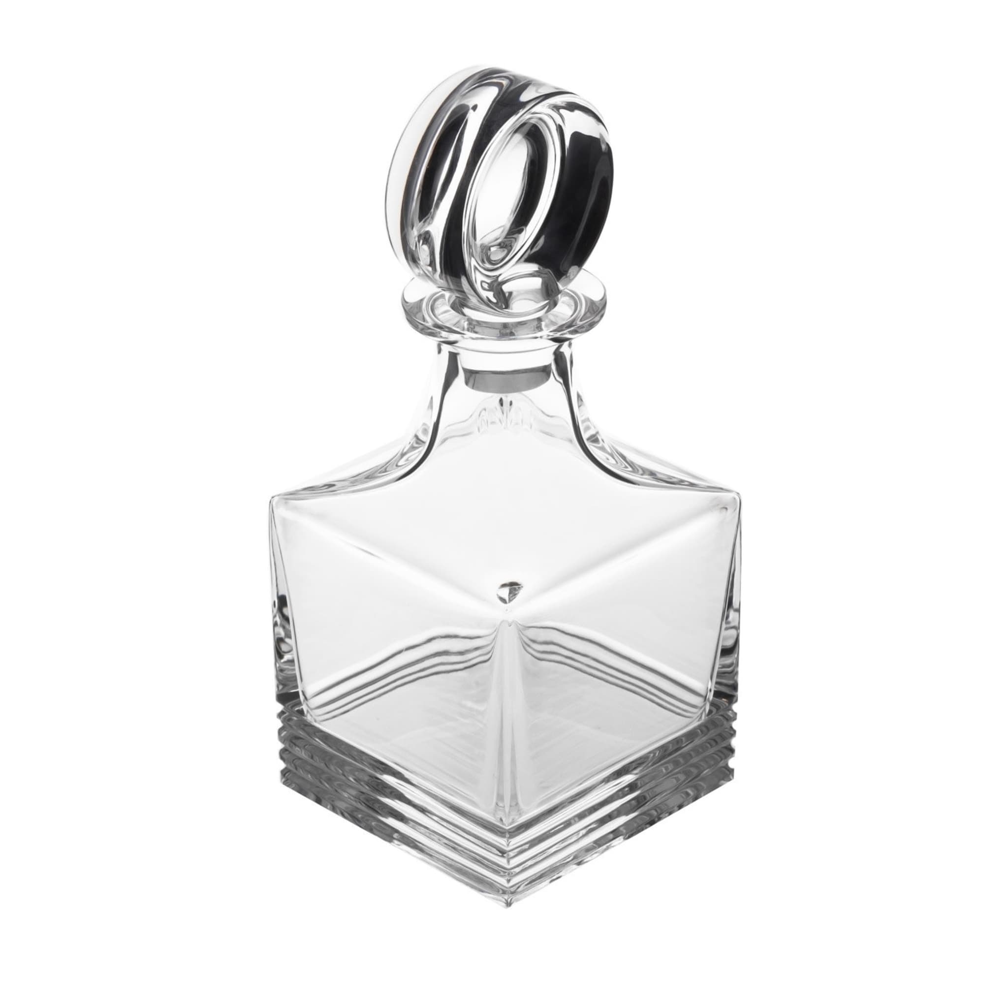 Cubo Ribbed Crystal Whiskey Bottle - Main view