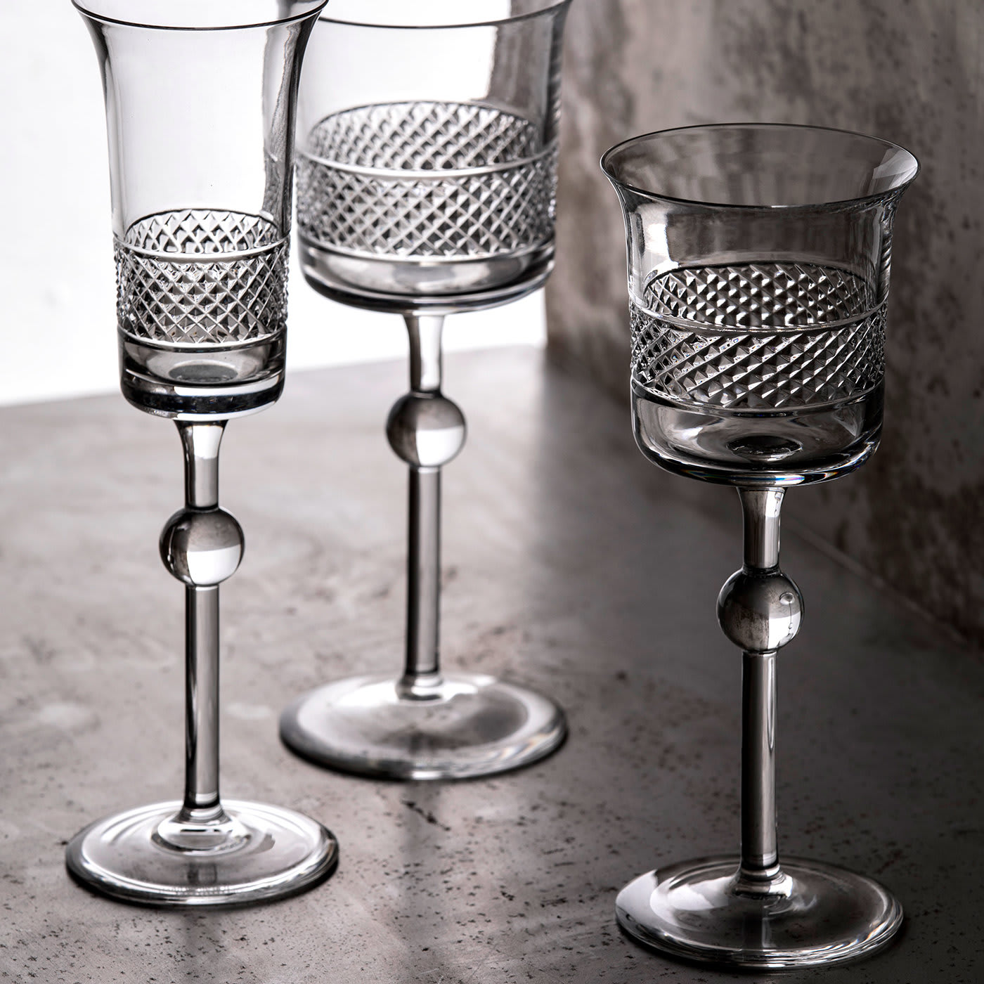 Diamond Set of 2 Champagne Goblets by Claire Le Sage - Arnolfo di Cambio