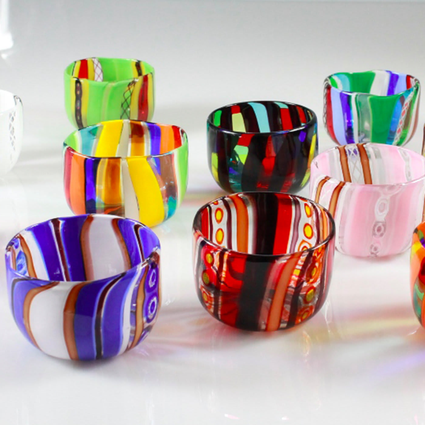 Fantasy Set of 6 Bowls #1 in Murano Glass - I Muranesi