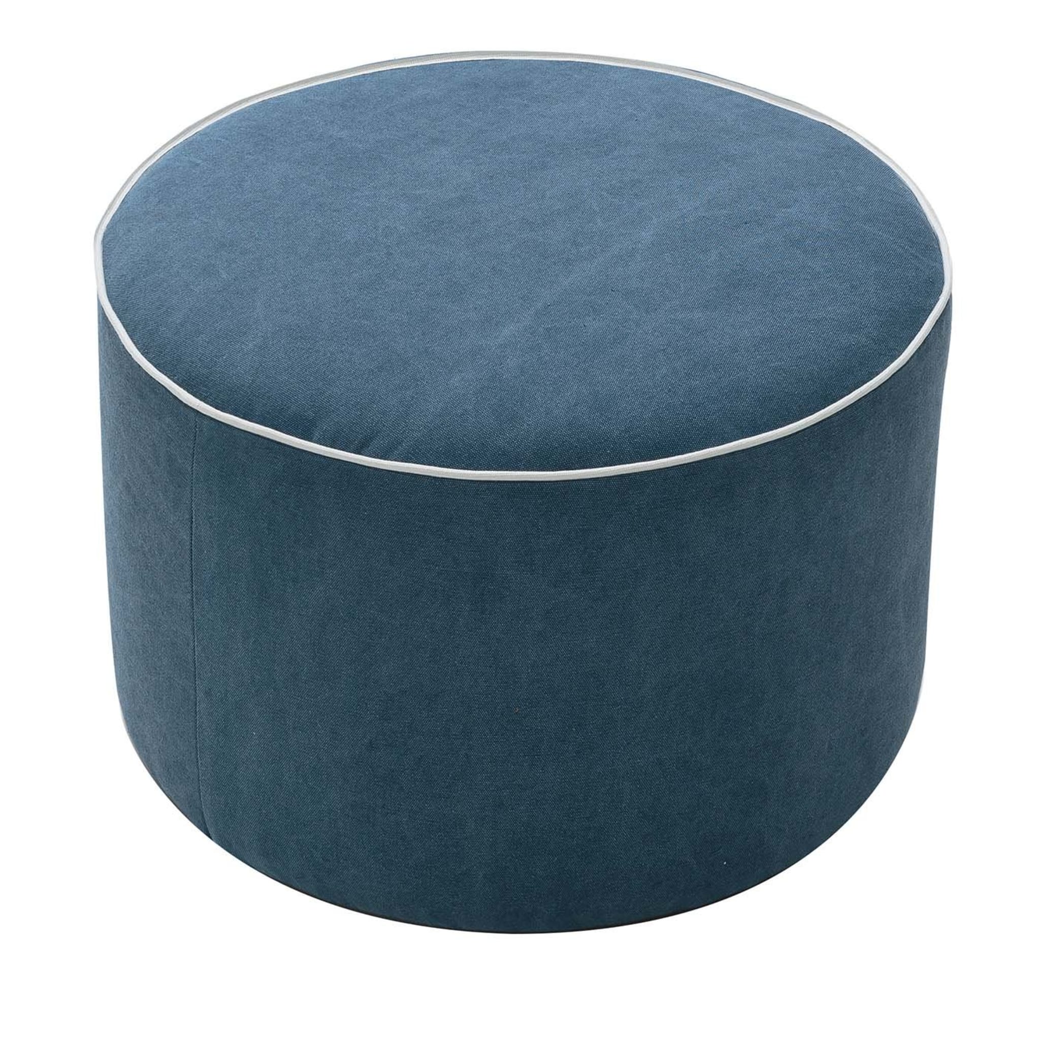 Billy Blue Round Pouf - Main view