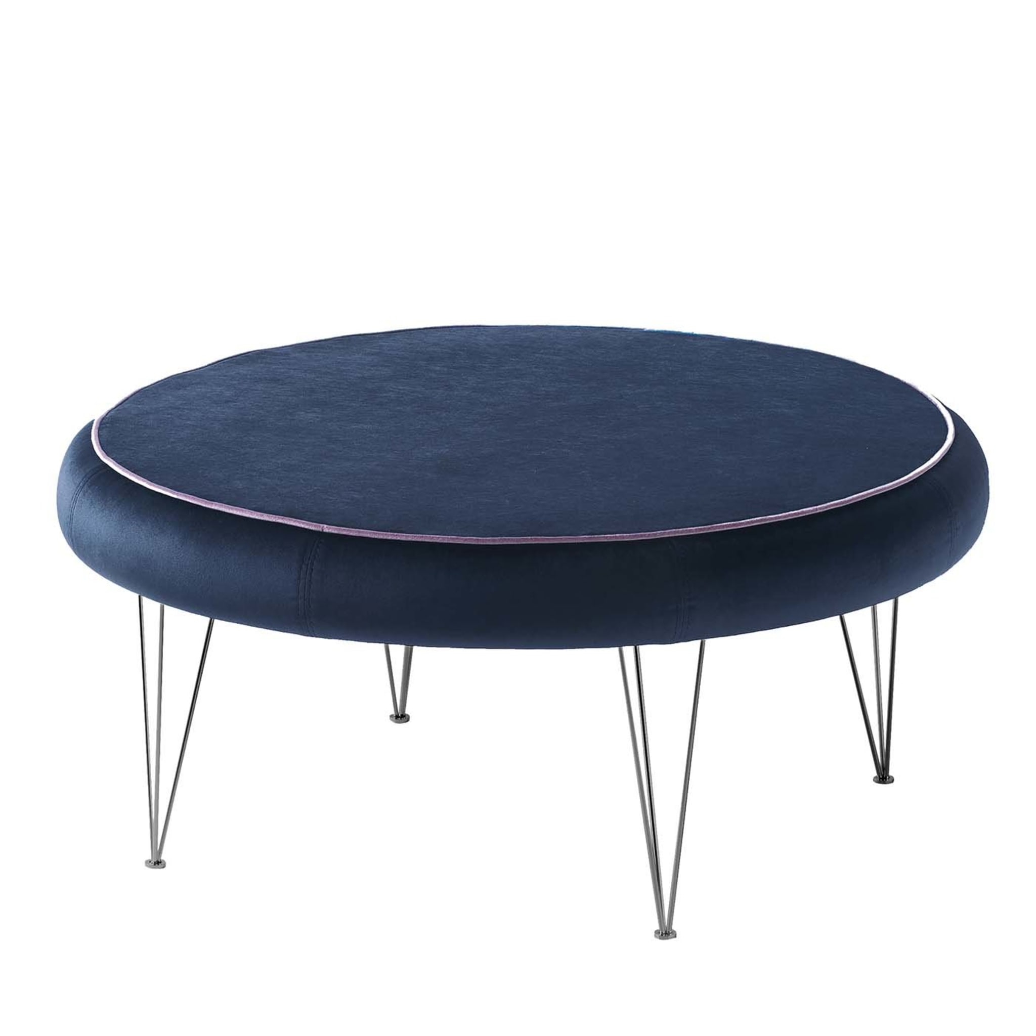 Pills Blue Oval Pouf with Black Legs - Main view