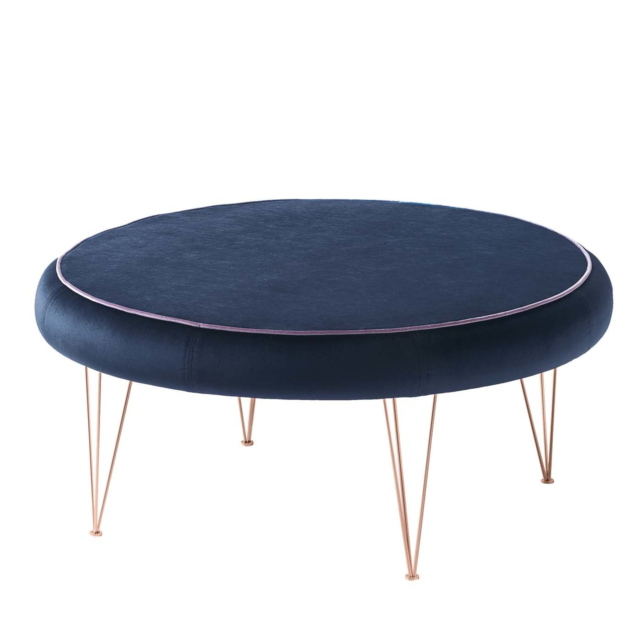 Pills Blue Oval Pouf with Copper Legs - Main view