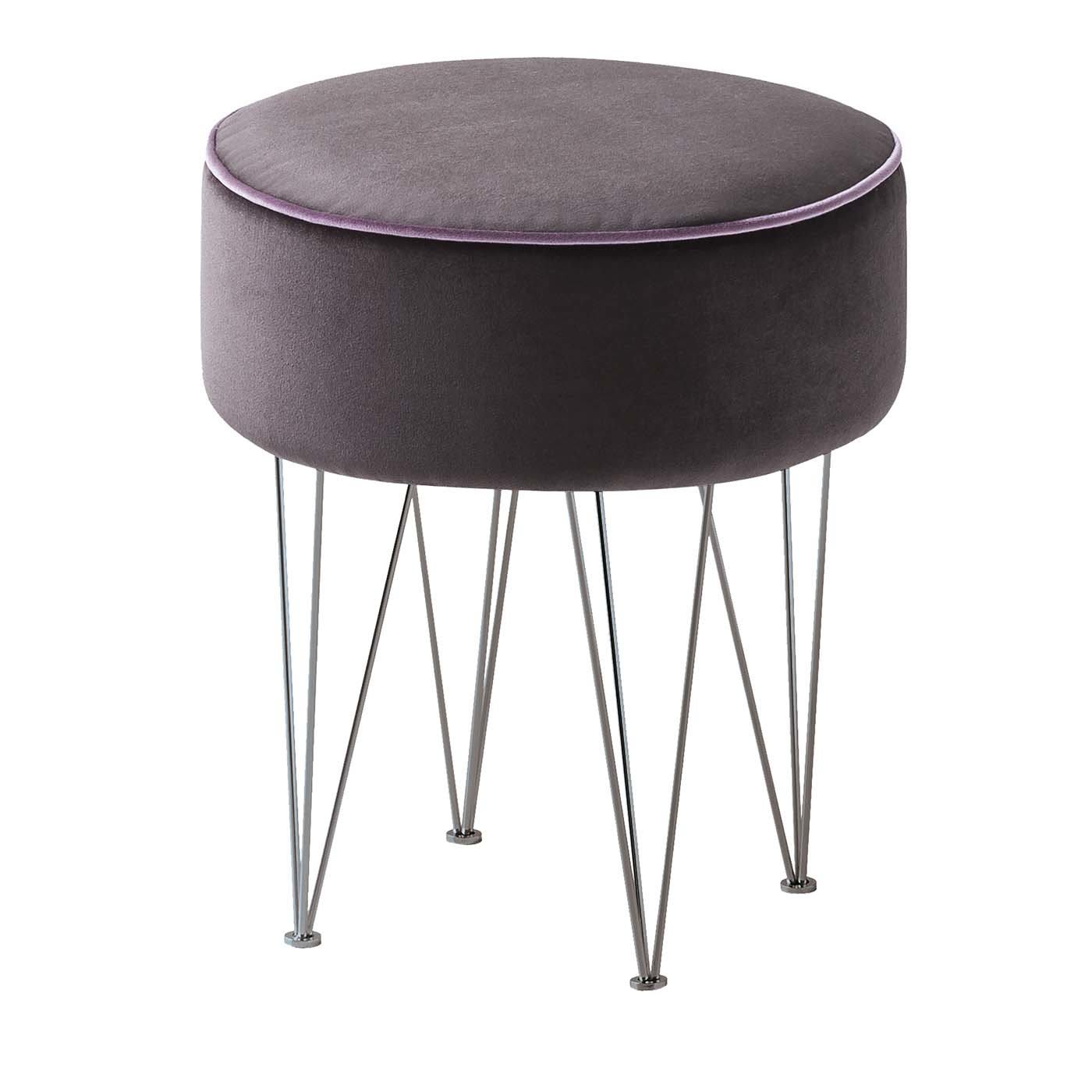 Pills Brown Small Round Pouf with Black Legs - Gam Home