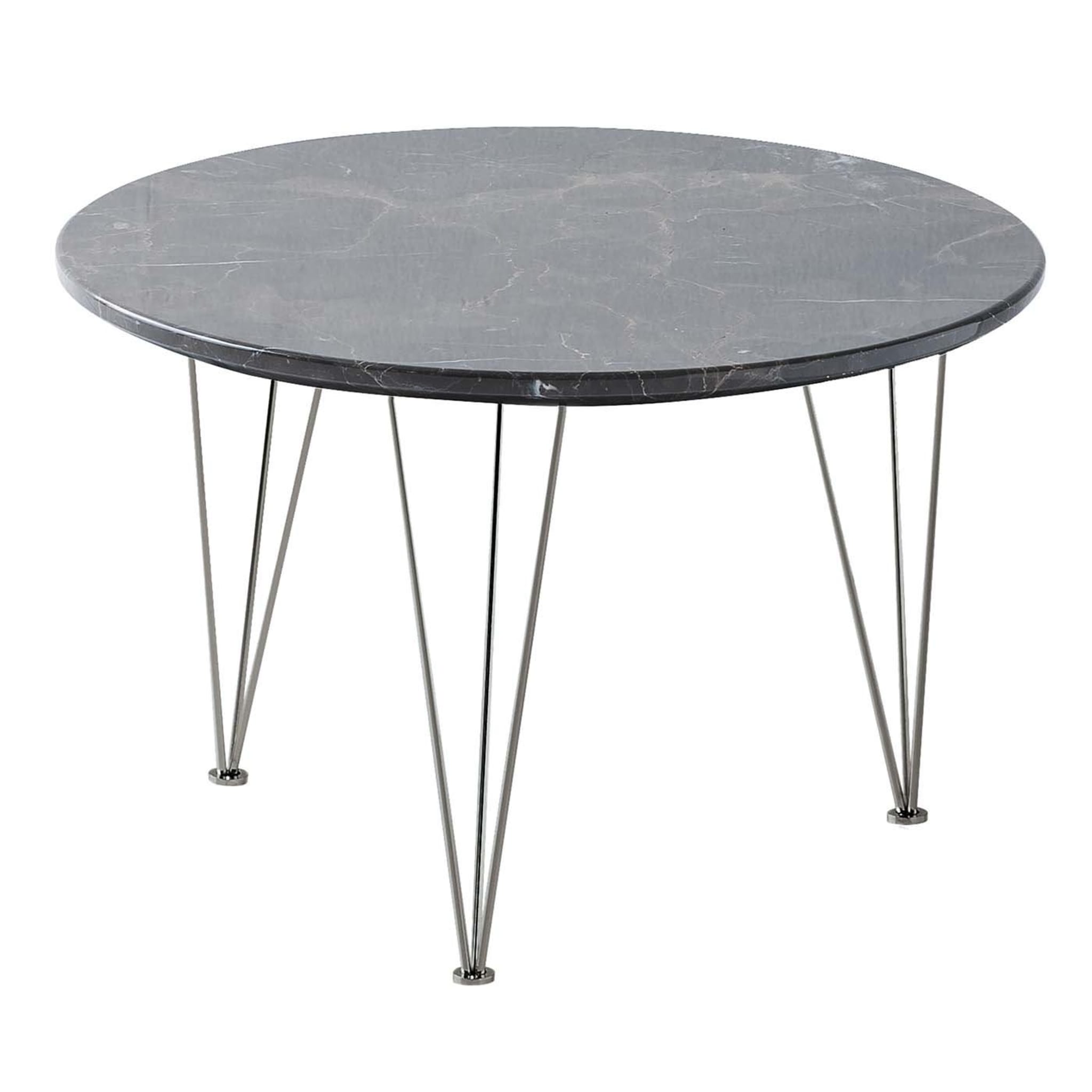 Flamingo Low Round Side Table with Black Legs - Main view