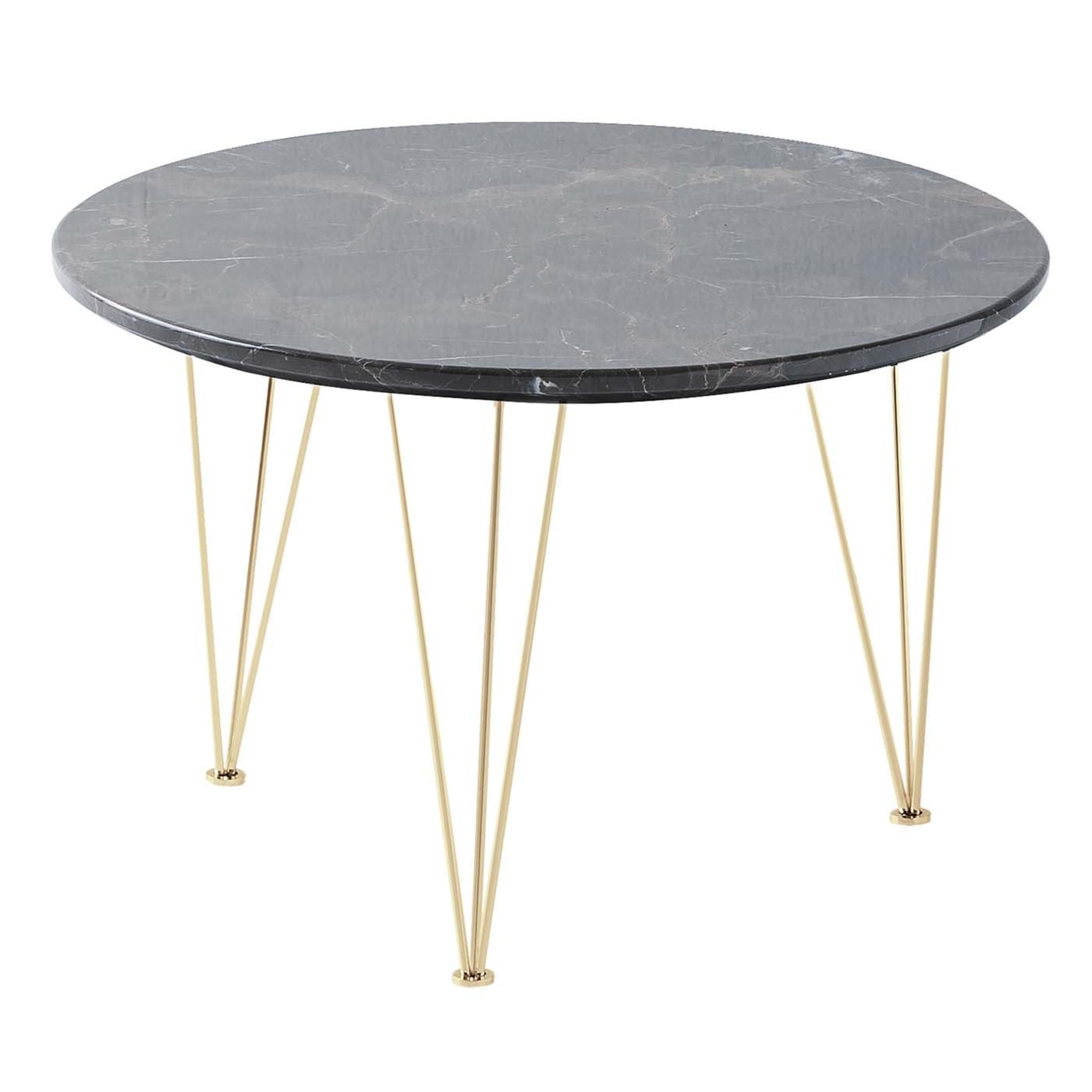 Table d'appoint ronde basse Flamingo avec pieds dorés - Vue principale