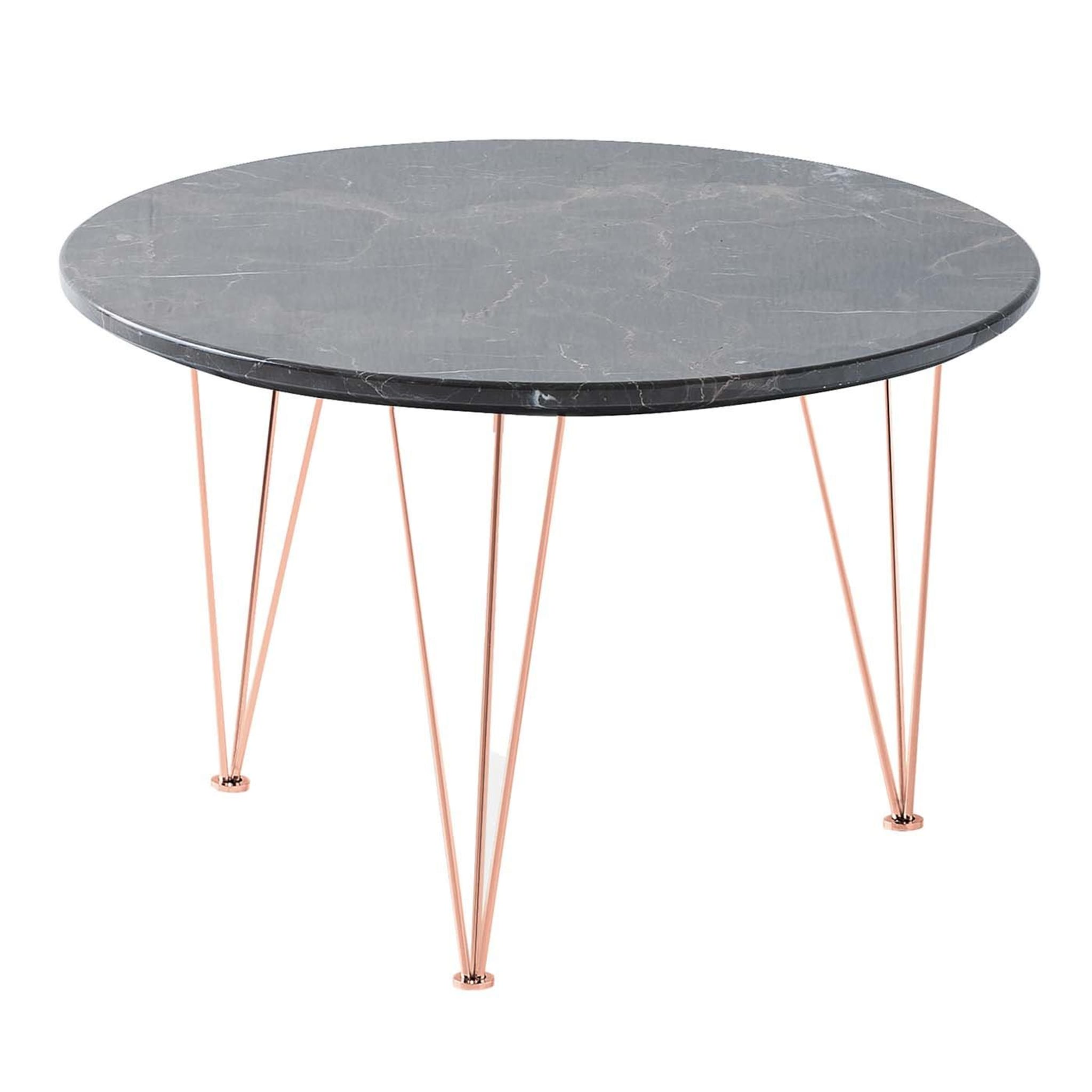 Table d'appoint ronde basse Flamingo avec pieds en cuivre - Vue principale