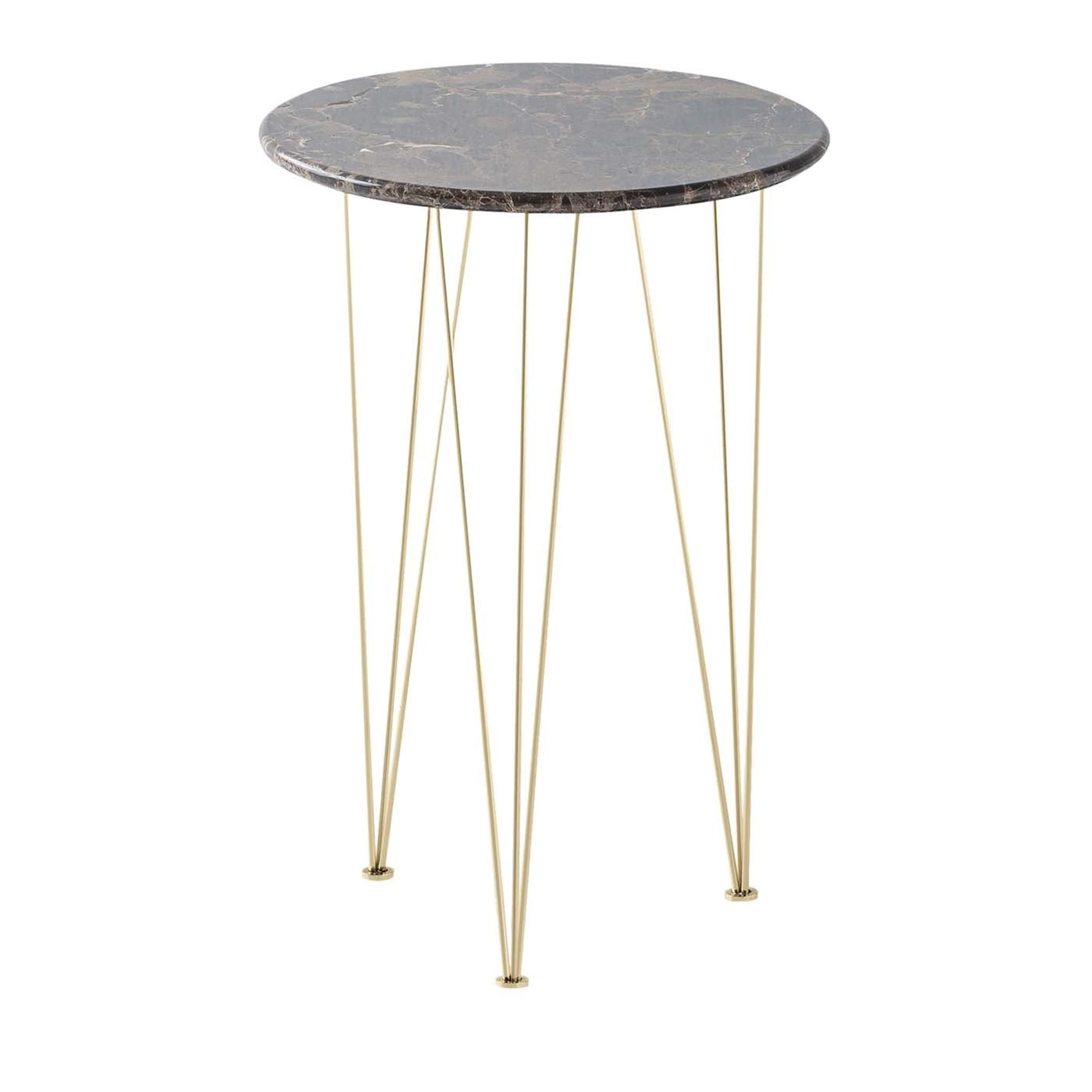 Flamingo Tall Round Side Table with Gold Legs - Main view