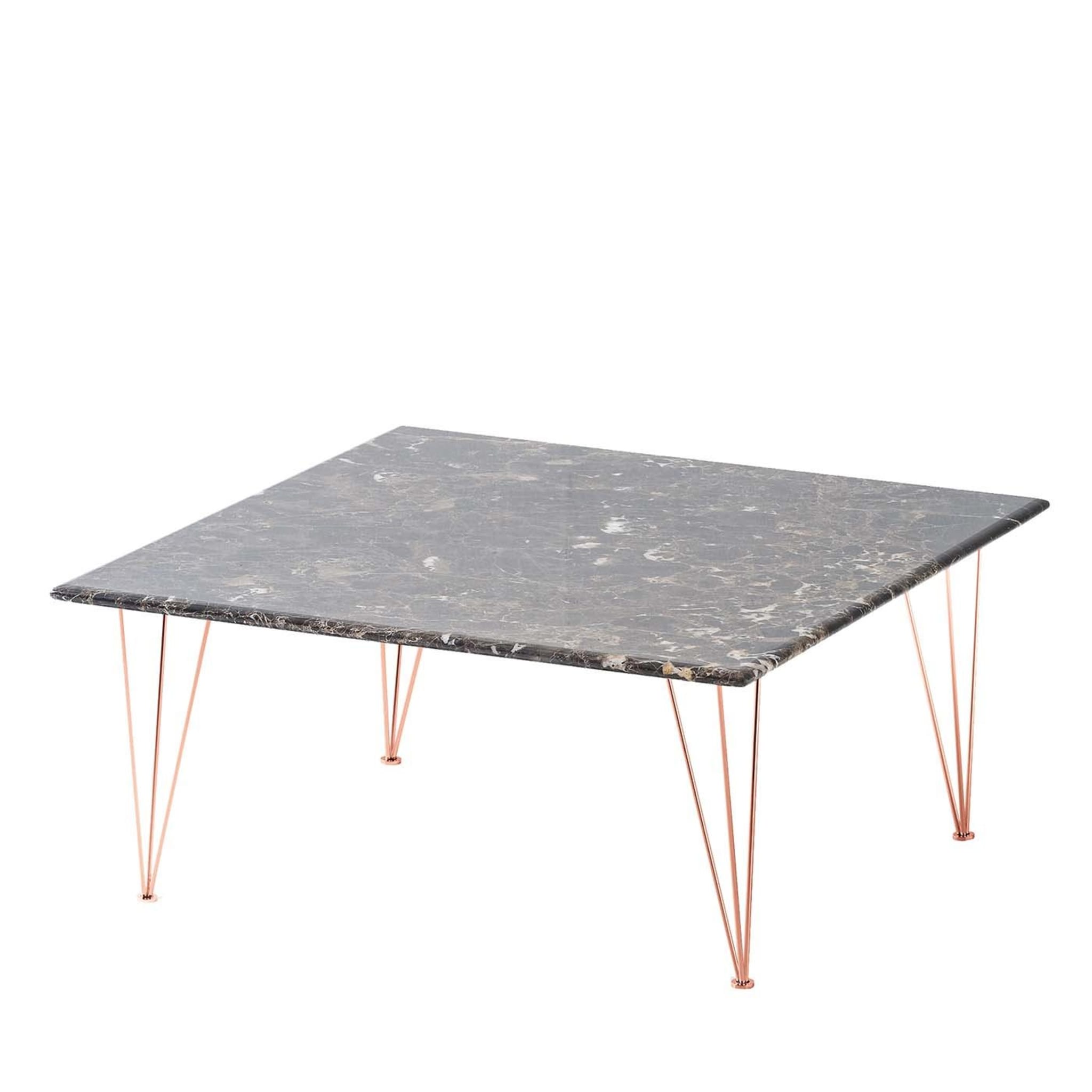 Flamingo Square Coffee Table with Copper Legs - Main view