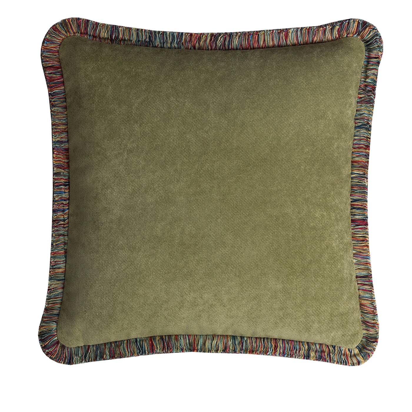 Peru' Olive Green Happy Cushion - LO Decor