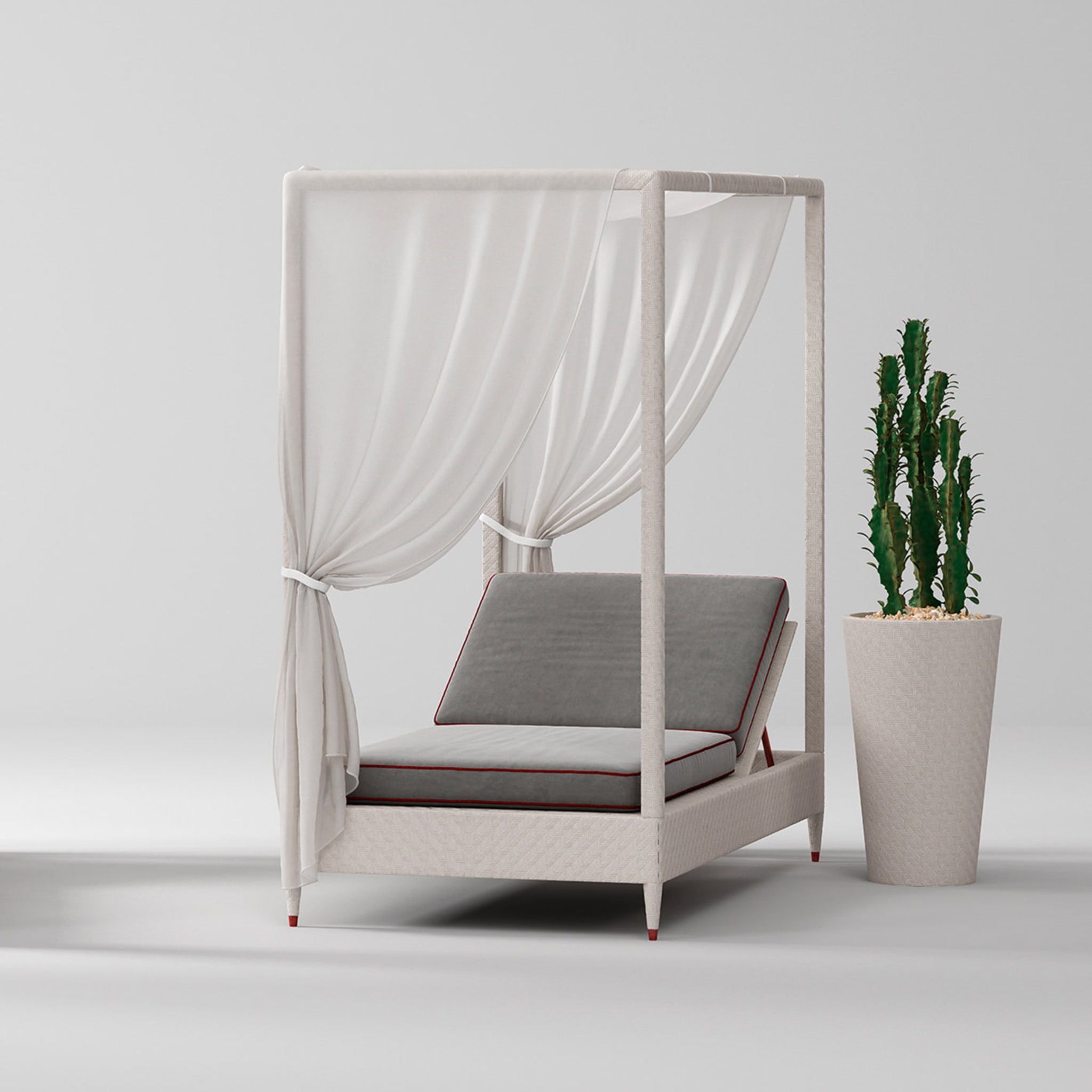 White 1-Seater Daybed with Canopy - Alternative view 1