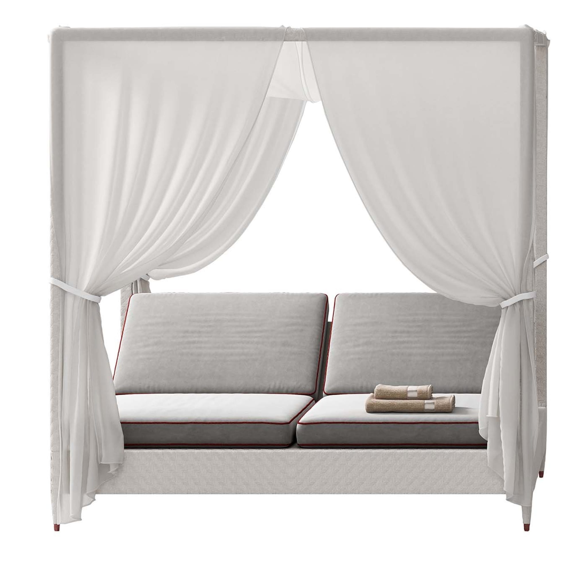 White 2-Seater Daybed with Canopy - Main view