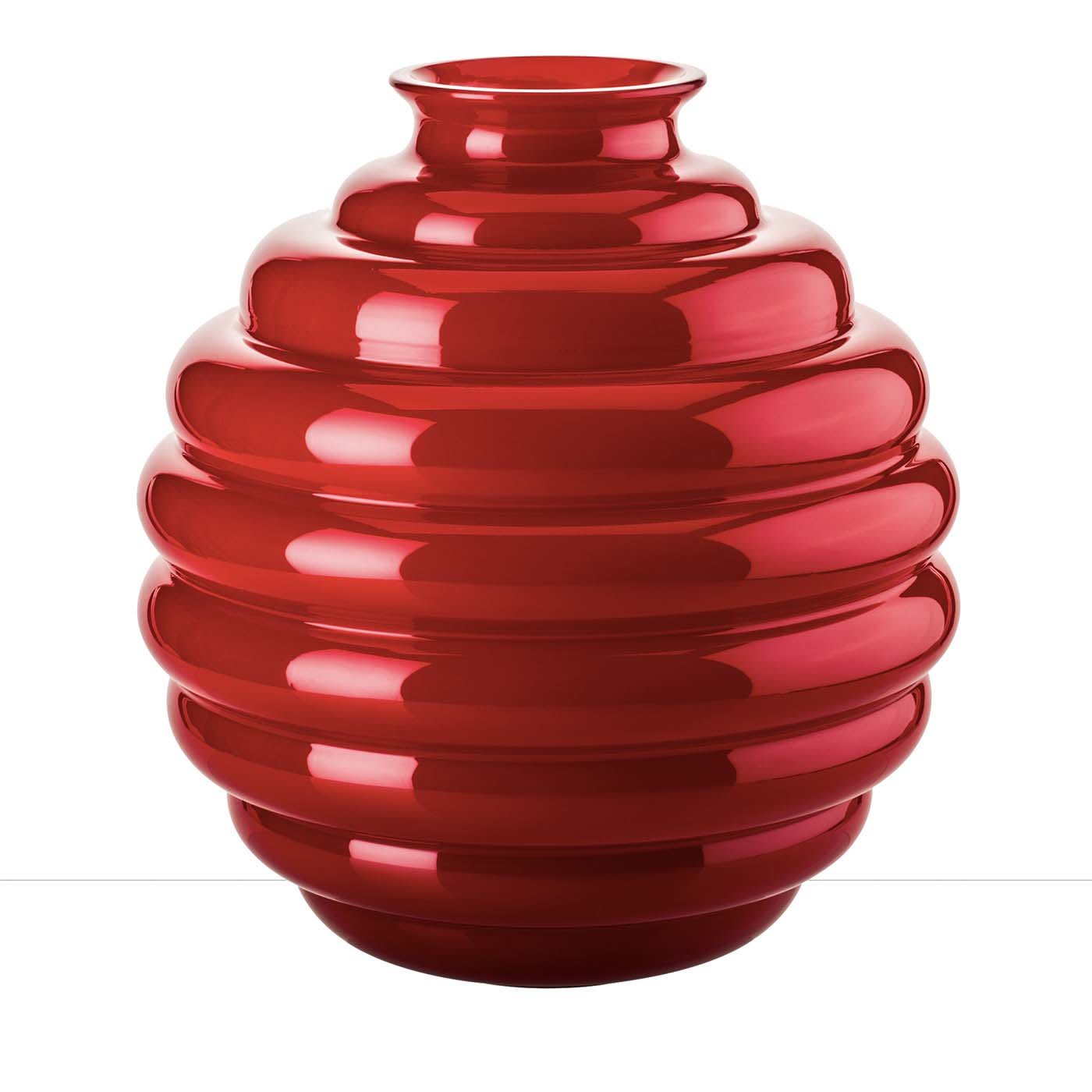 Deco Red Vase by Napoleone Martinuzzi - Venini