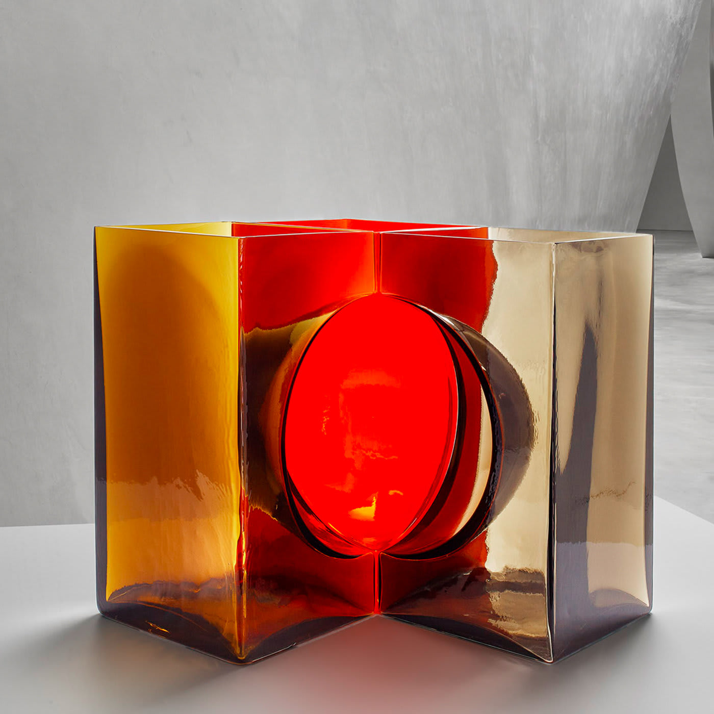 Ando Cosmos Red Crystal Sculpture by Tadao Ando - Venini