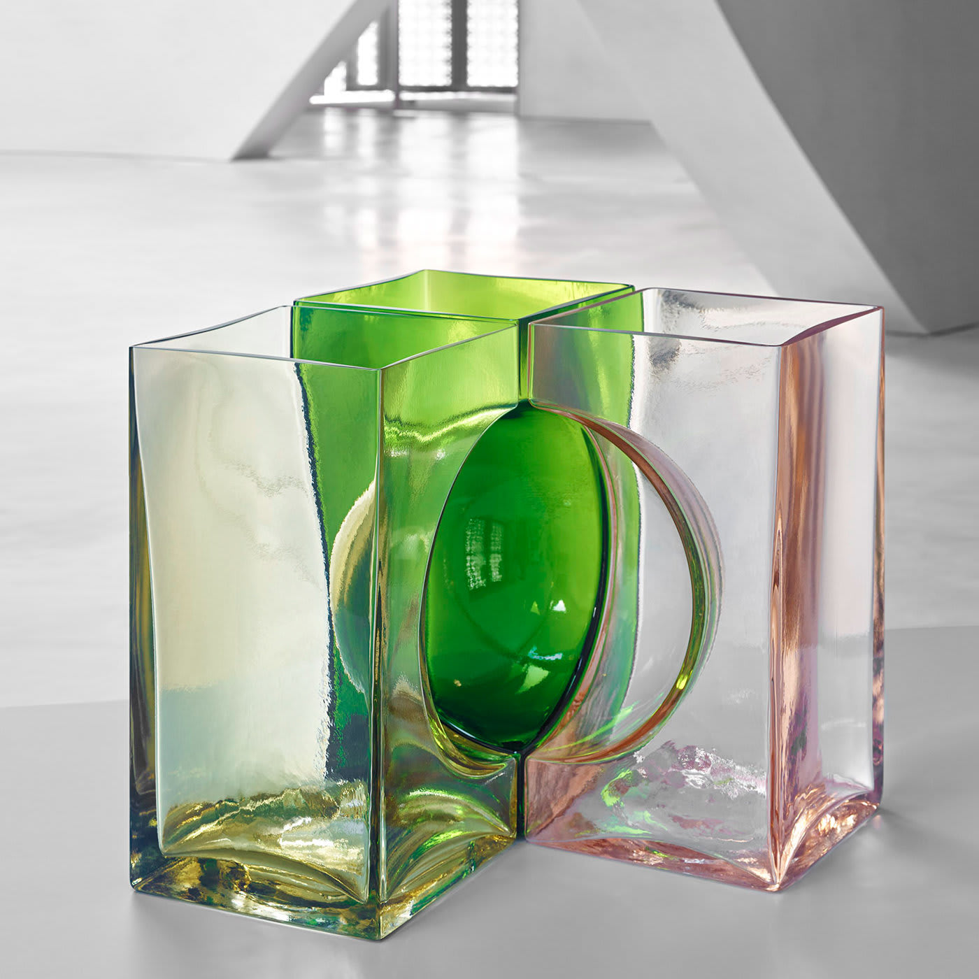 Ando Cosmos Green Crystal Sculpture by Tadao Ando - Venini