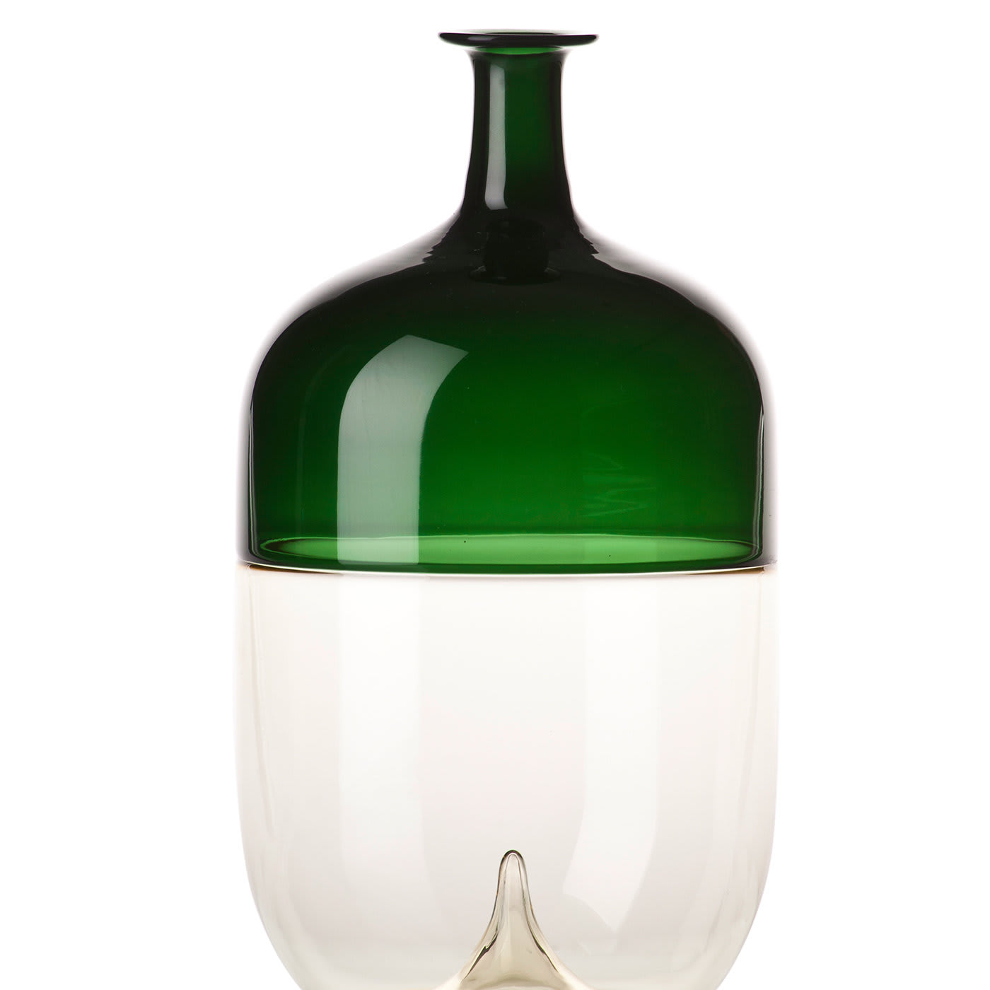 Bolle Tall Vase by Tapio Wirkkala in Green/Straw - Venini