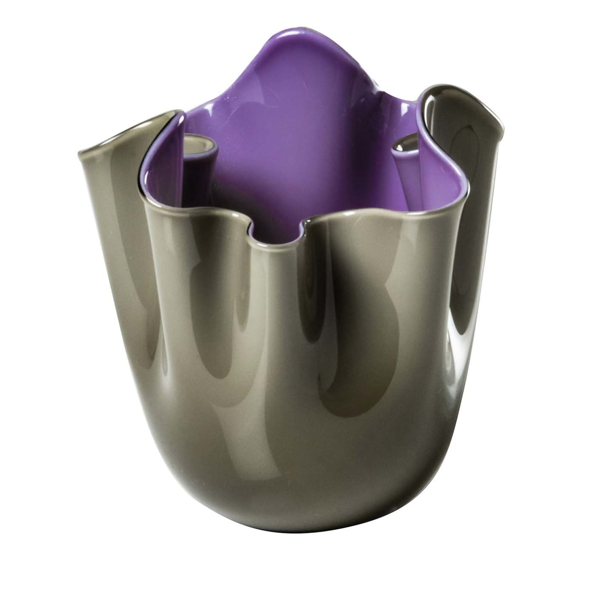 Fazzoletti Gray/Lilac Vase by Fulvio Bianconi - Main view