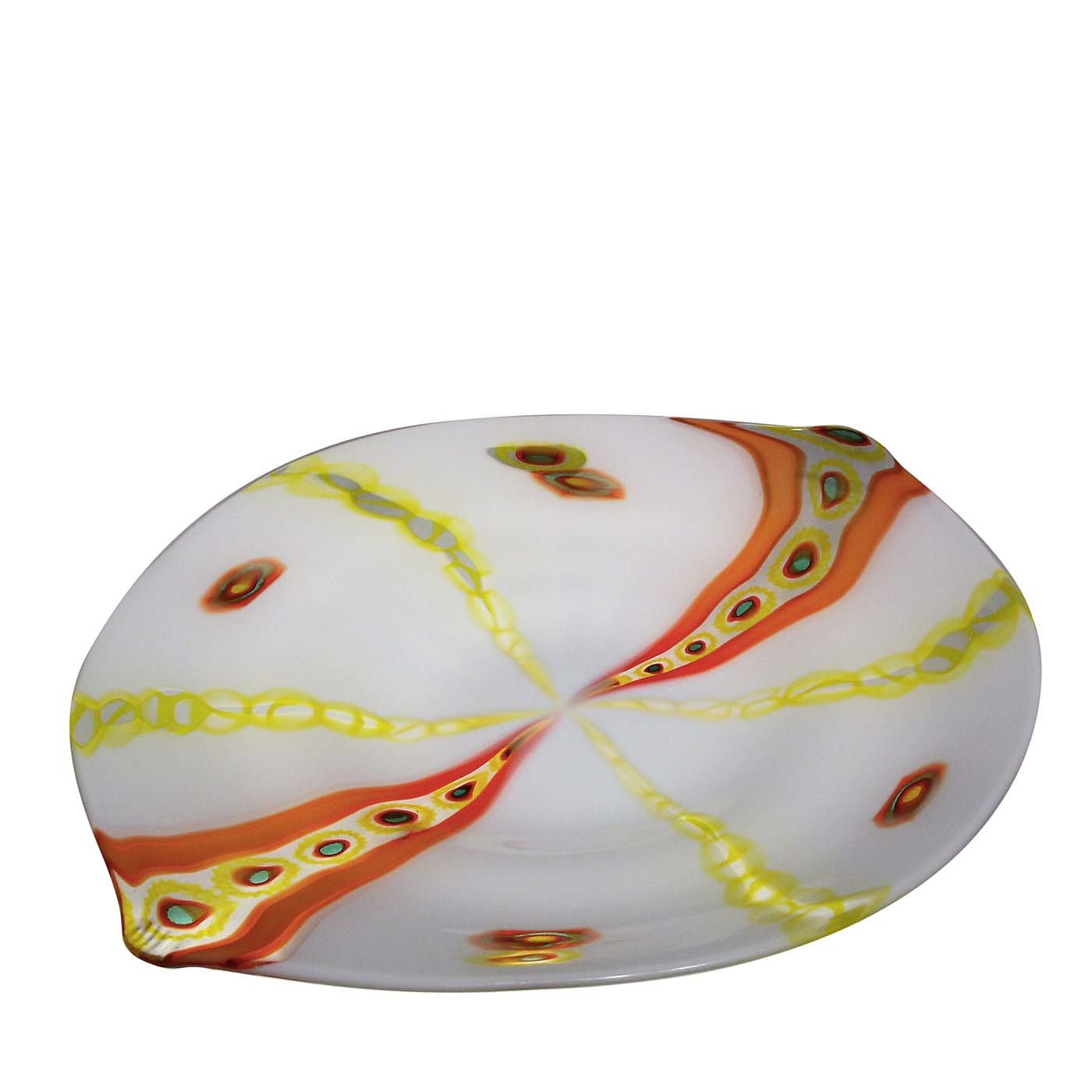 Orseolo Papillon Oval White Plate - Murano Glam