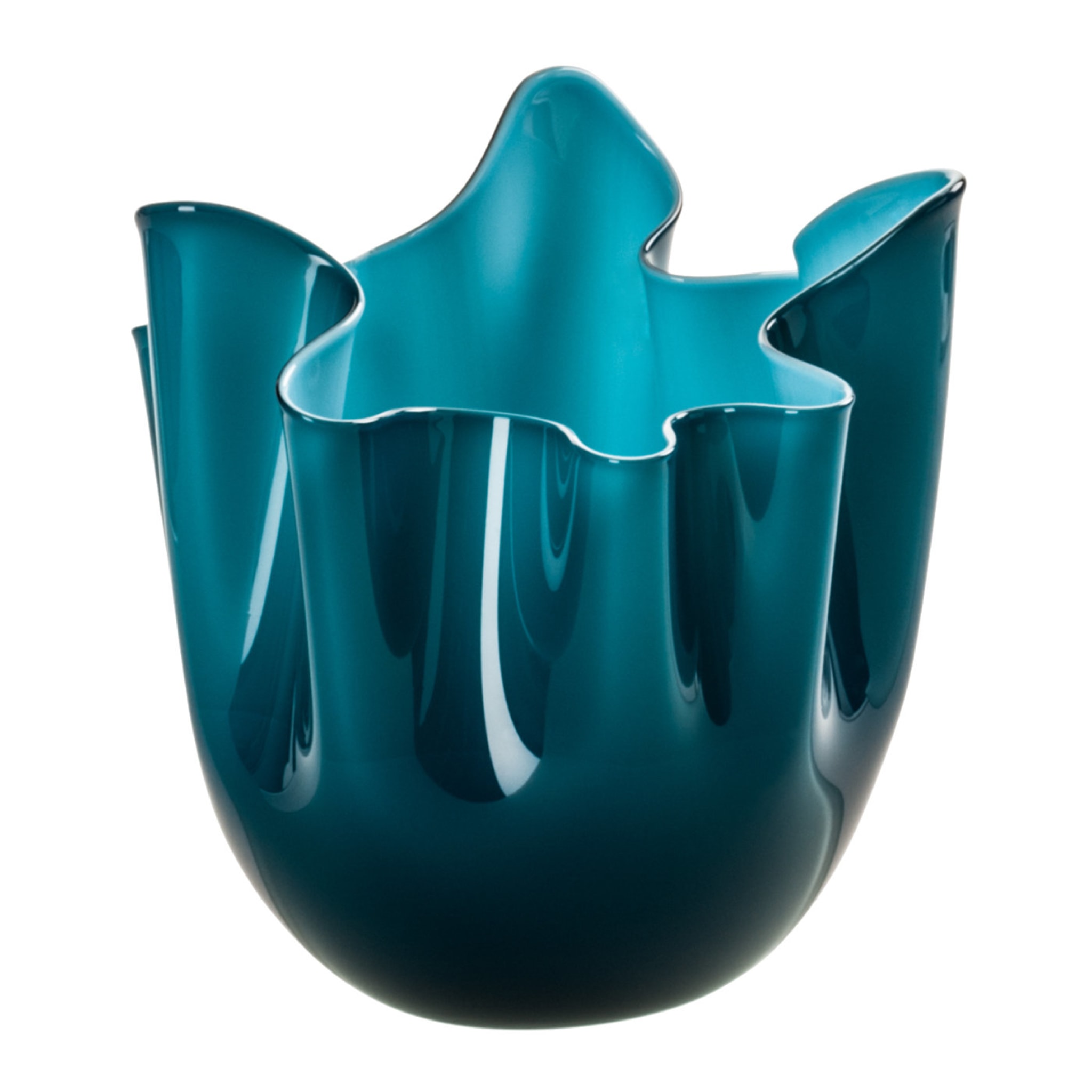 Fazzoletti Cerulean/Aqua Vase by Fulvio Bianconi - Main view