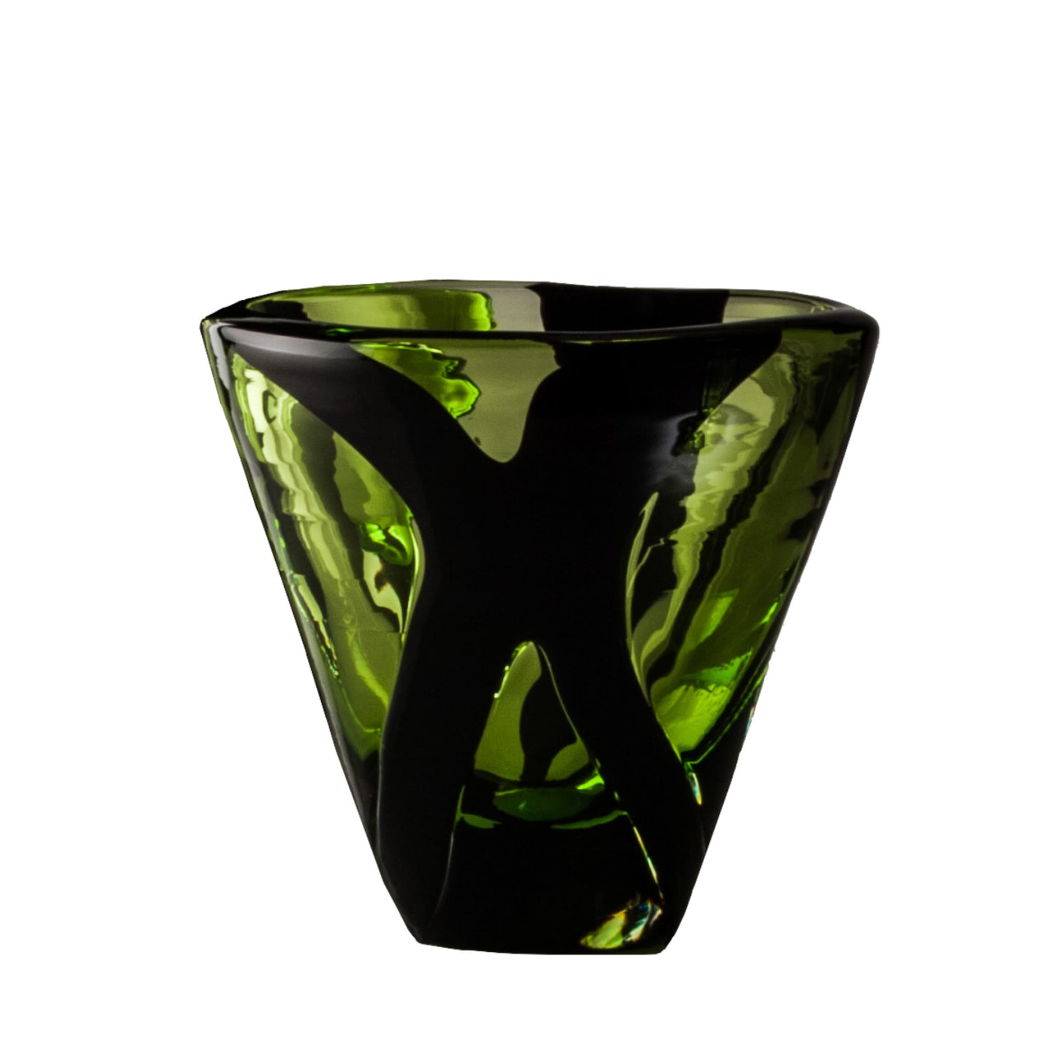 Black Belt Small Oval Vase by Peter Marino in Green - Main view