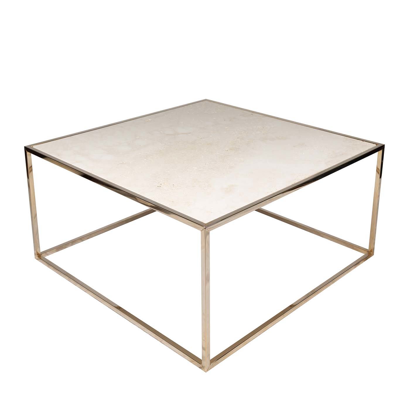 Square 78 coffee table with gold finish - Cube3