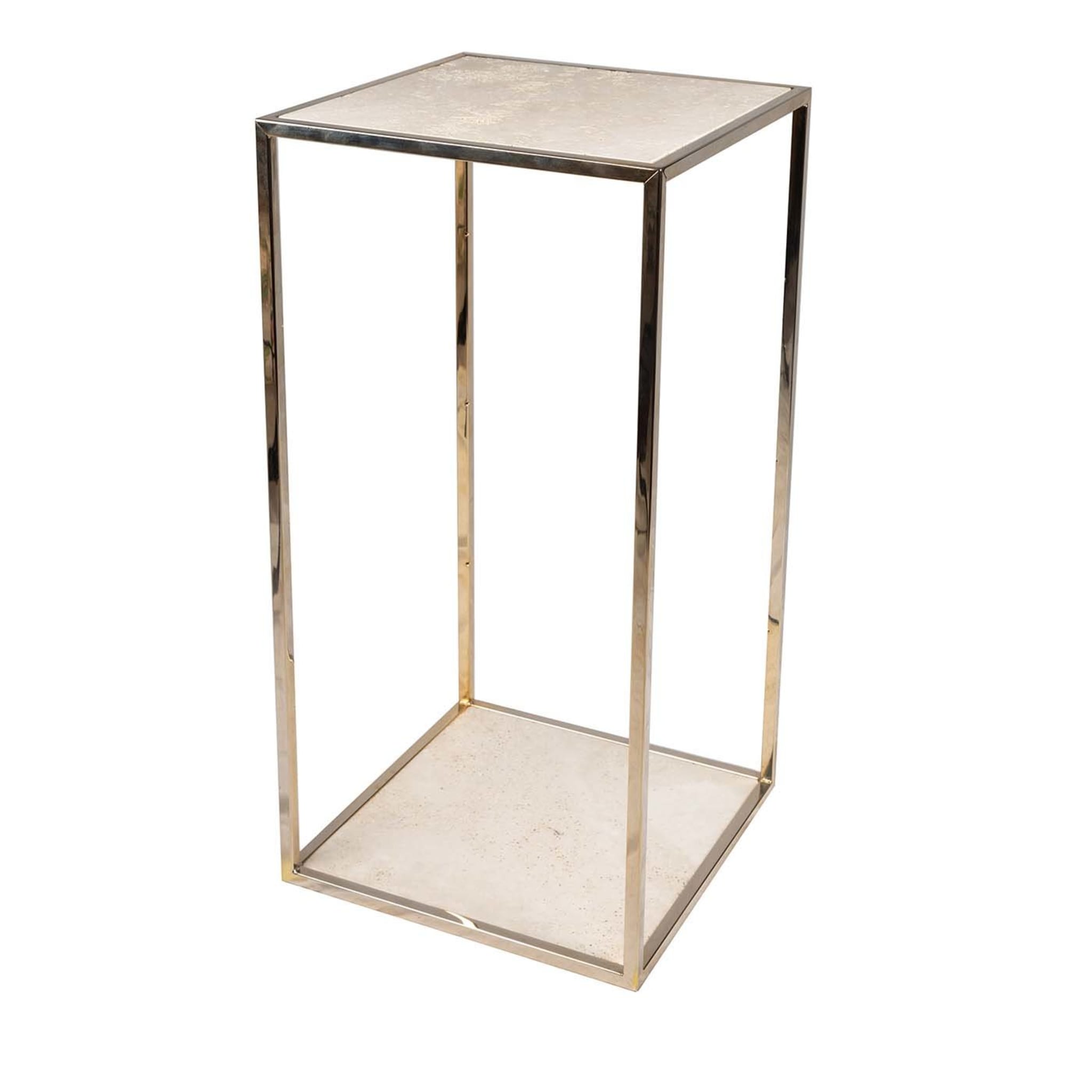 Cube high side table with gold finish - Main view